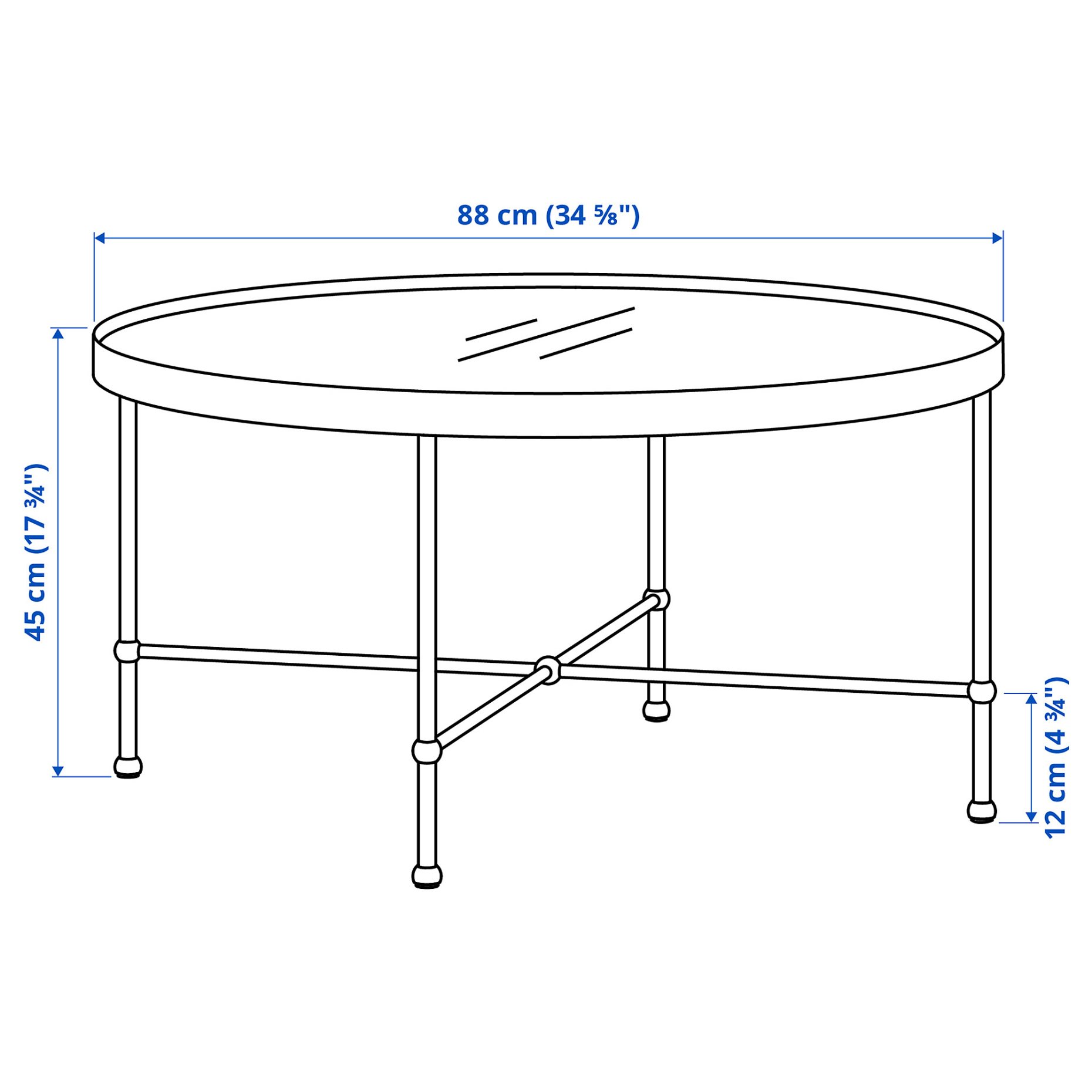TORSJÖ, τραπέζι μέσης, 88 cm, 505.904.06