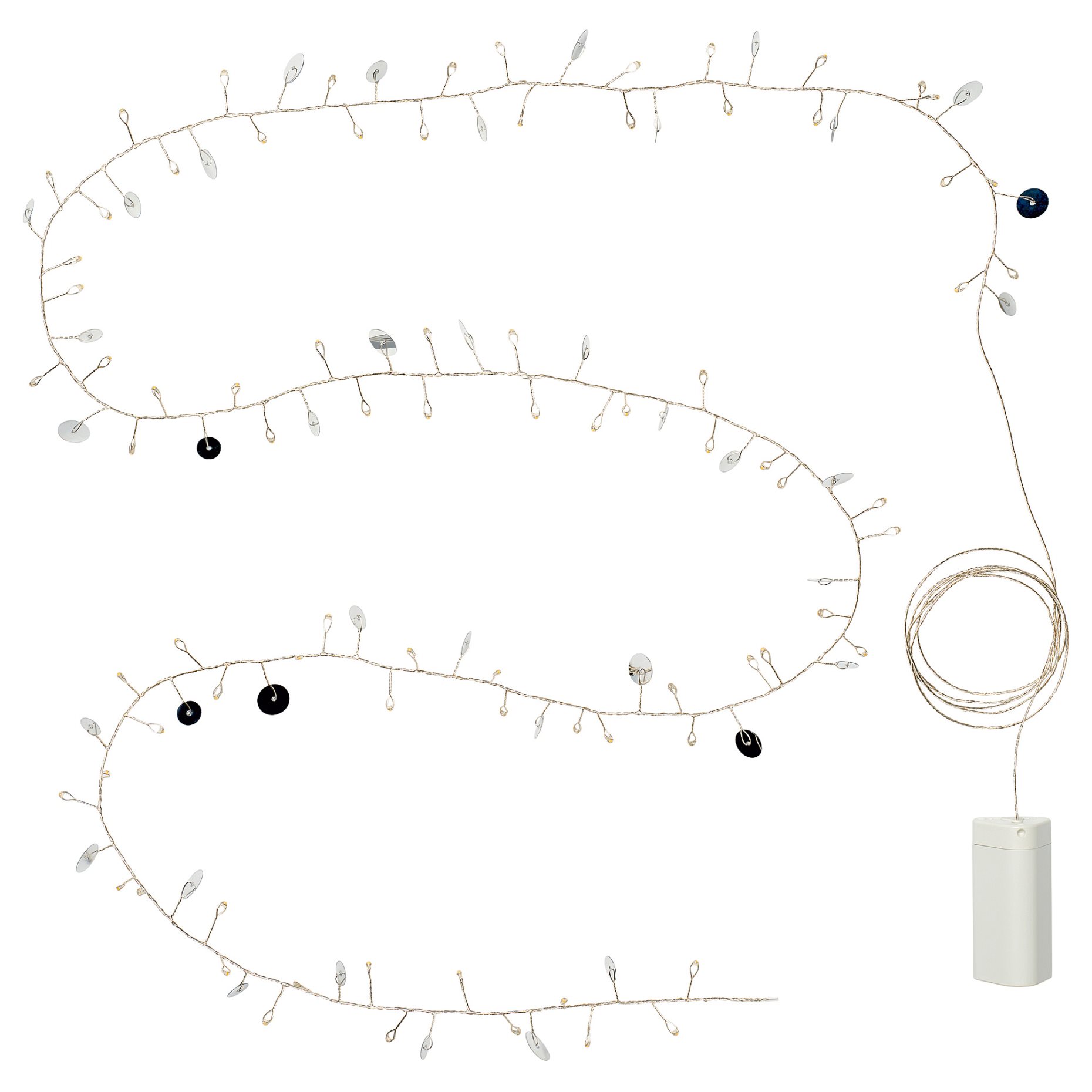 STRÅLA, lighting chain with built in LED light source/80 lights/battery-operated, dots, 505.908.21