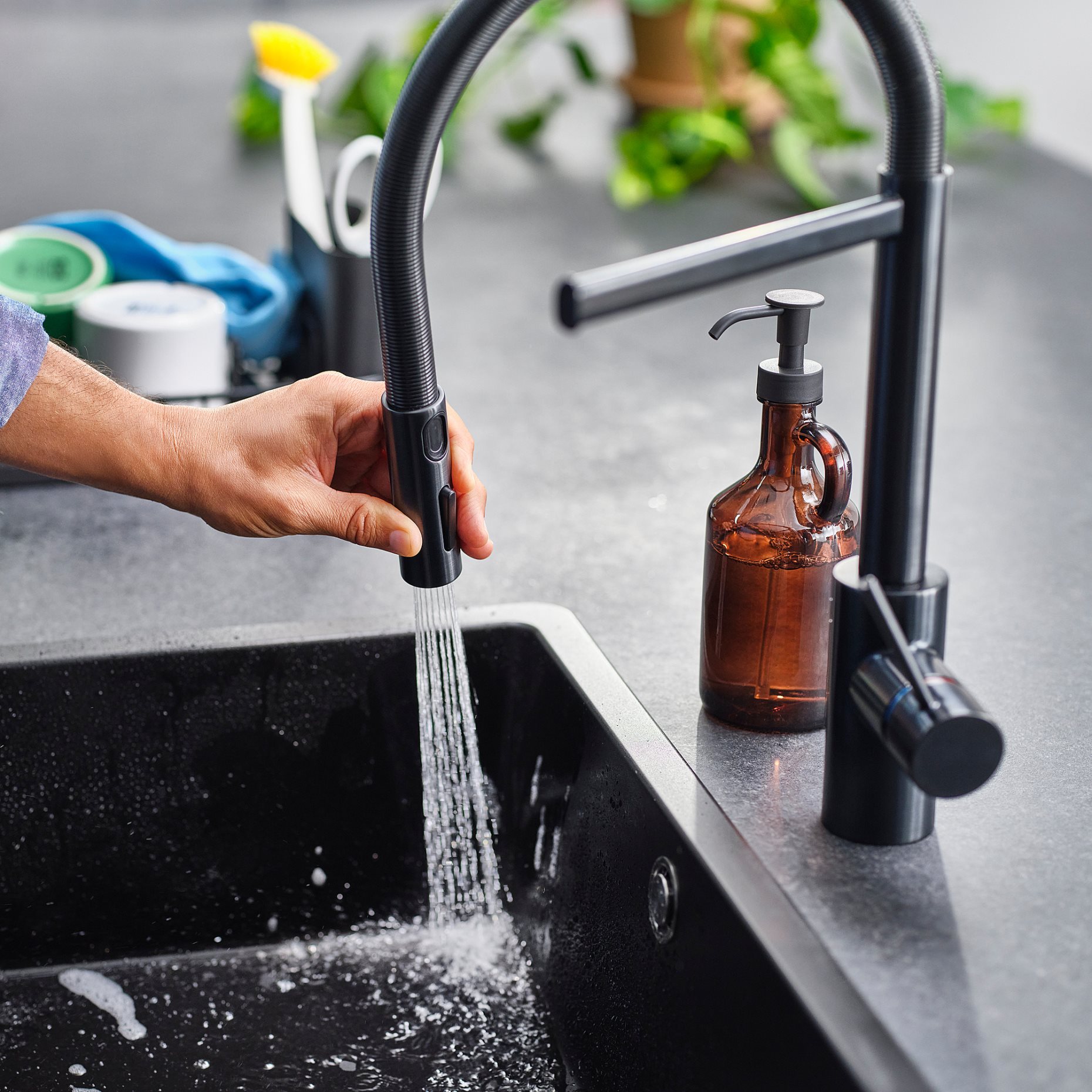 SALLSJÖN, kitchen mixer tap pull down with spray, 506.020.27