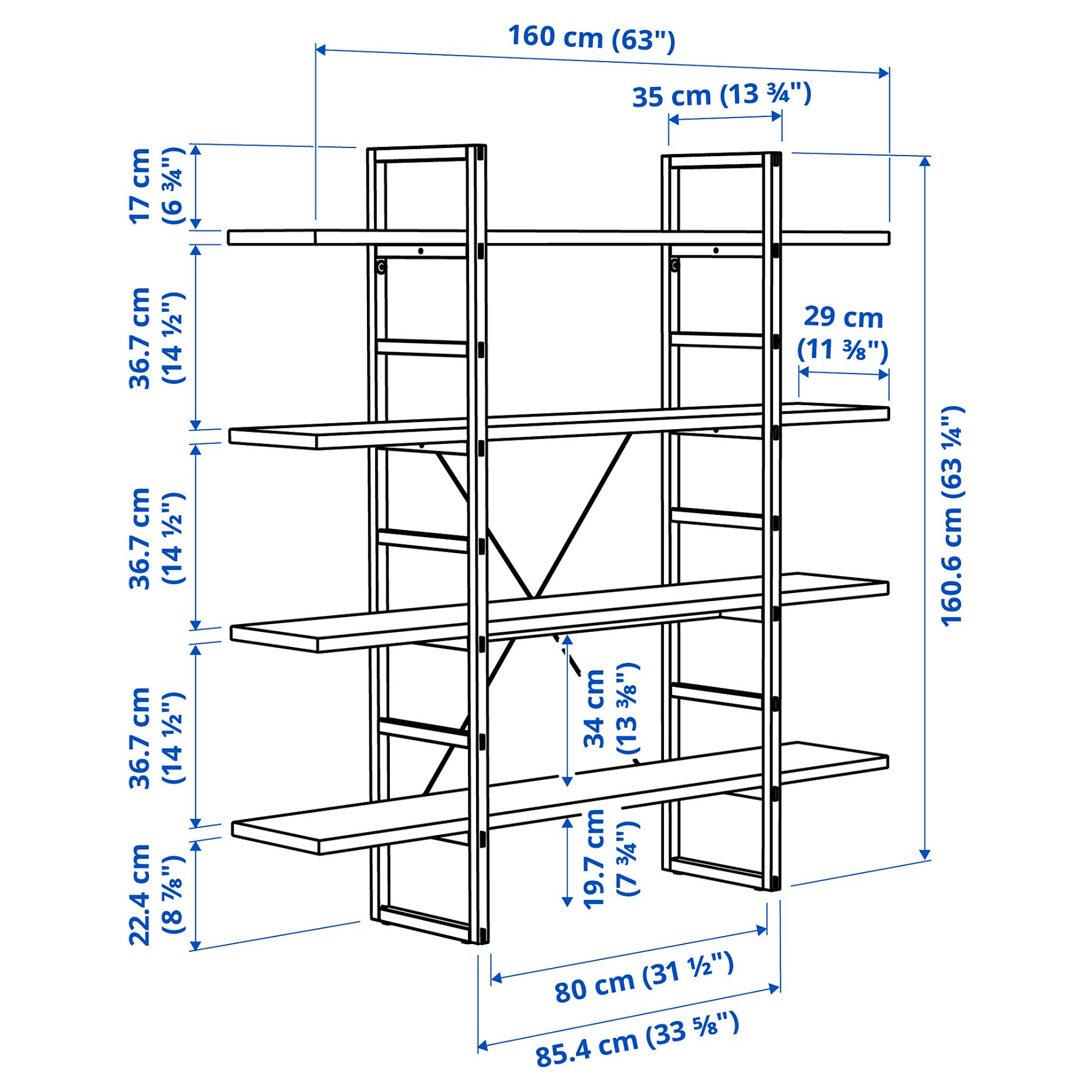 IKEA PS 2026, shelving unit, 160x35x161 cm, 506.168.16