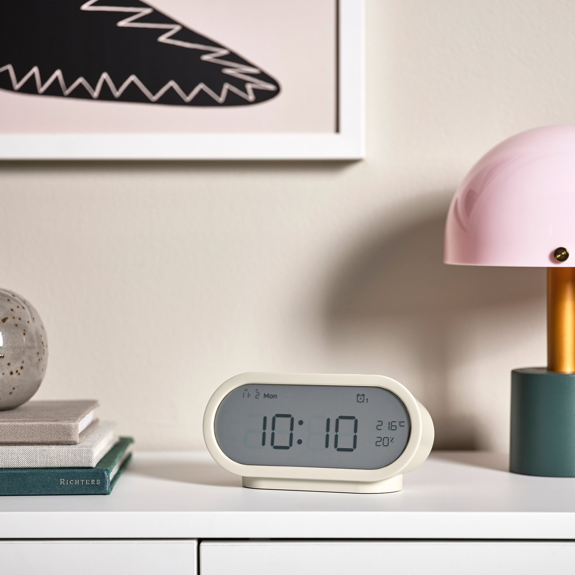 RÖDSTRÄFSE, alarm clock with hygro-thermometer, 17x8x6 cm, 506.204.70