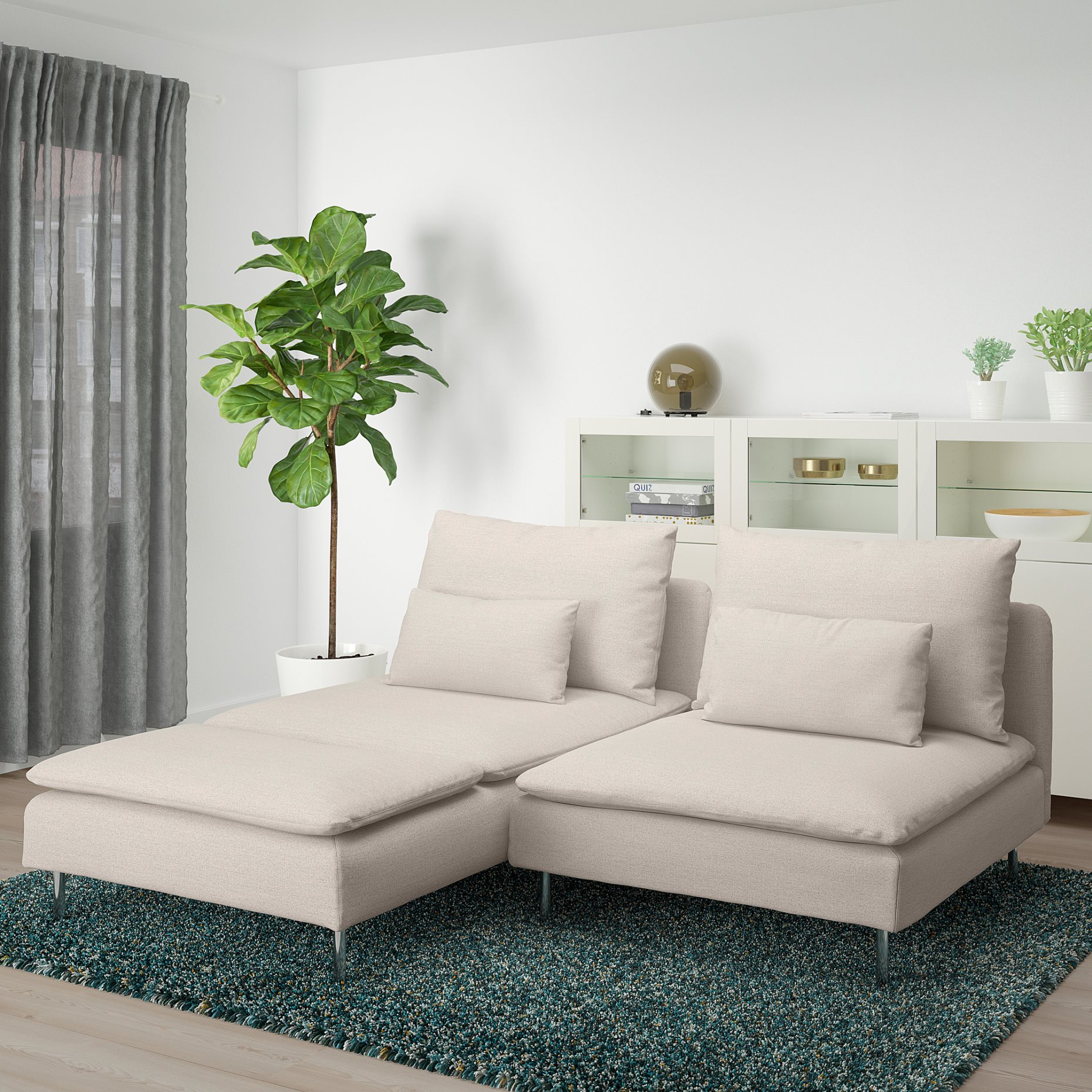 SÖDERHAMN, 2-seat sofa with chaise longue, 593.054.24