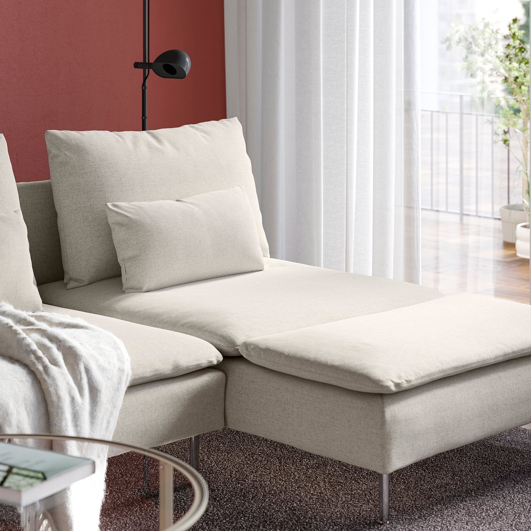 SÖDERHAMN, 2-seat sofa with chaise longue, 593.054.24