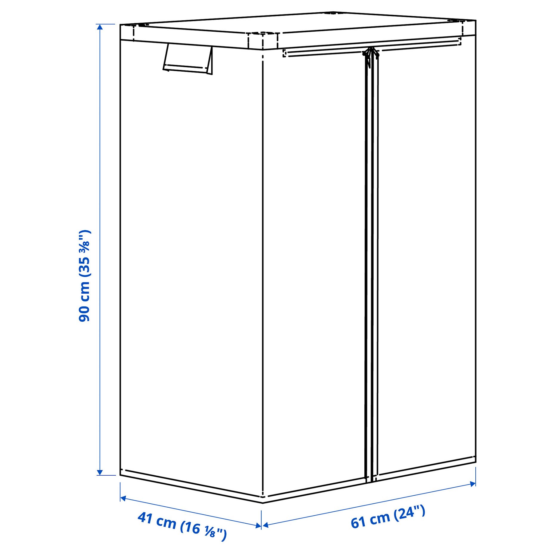 JOSTEIN, shelving unit with cover/in/outdoor/wire, 61x41x90 cm, 594.369.34