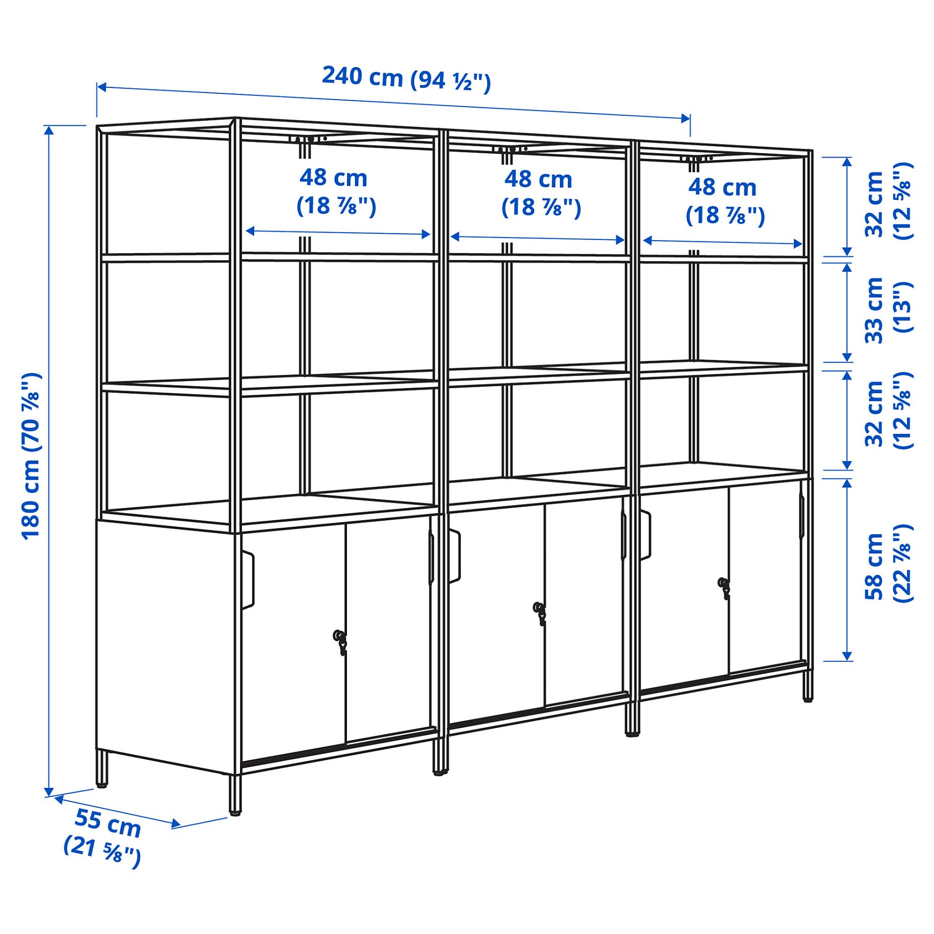 TROTTEN, cabinet combination, 240x180 cm, 594.420.82