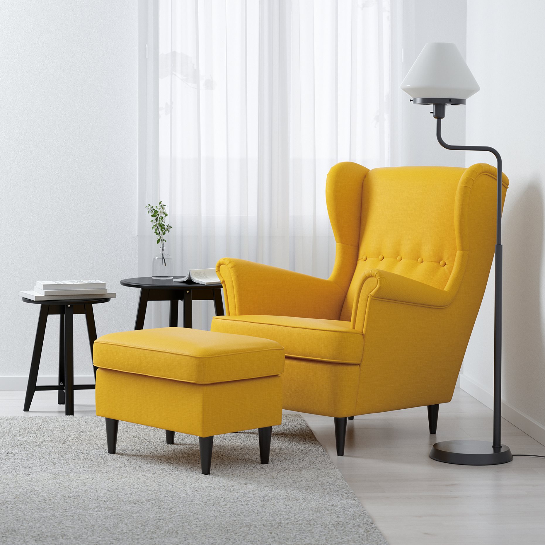 STRANDMON, armchair and footstool, 594.839.06
