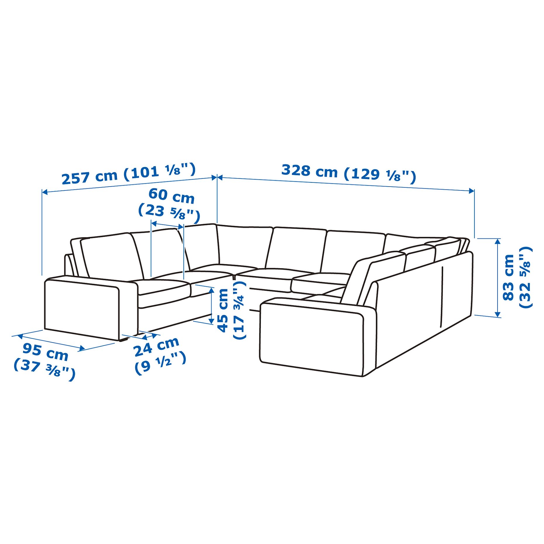 KIVIK, U-shaped sofa, 6 seat, 594.943.92