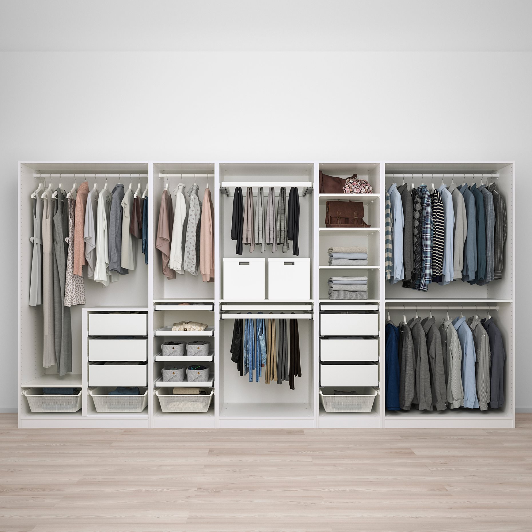 PAX, wardrobe combination, 375x58x201 cm, 595.025.42