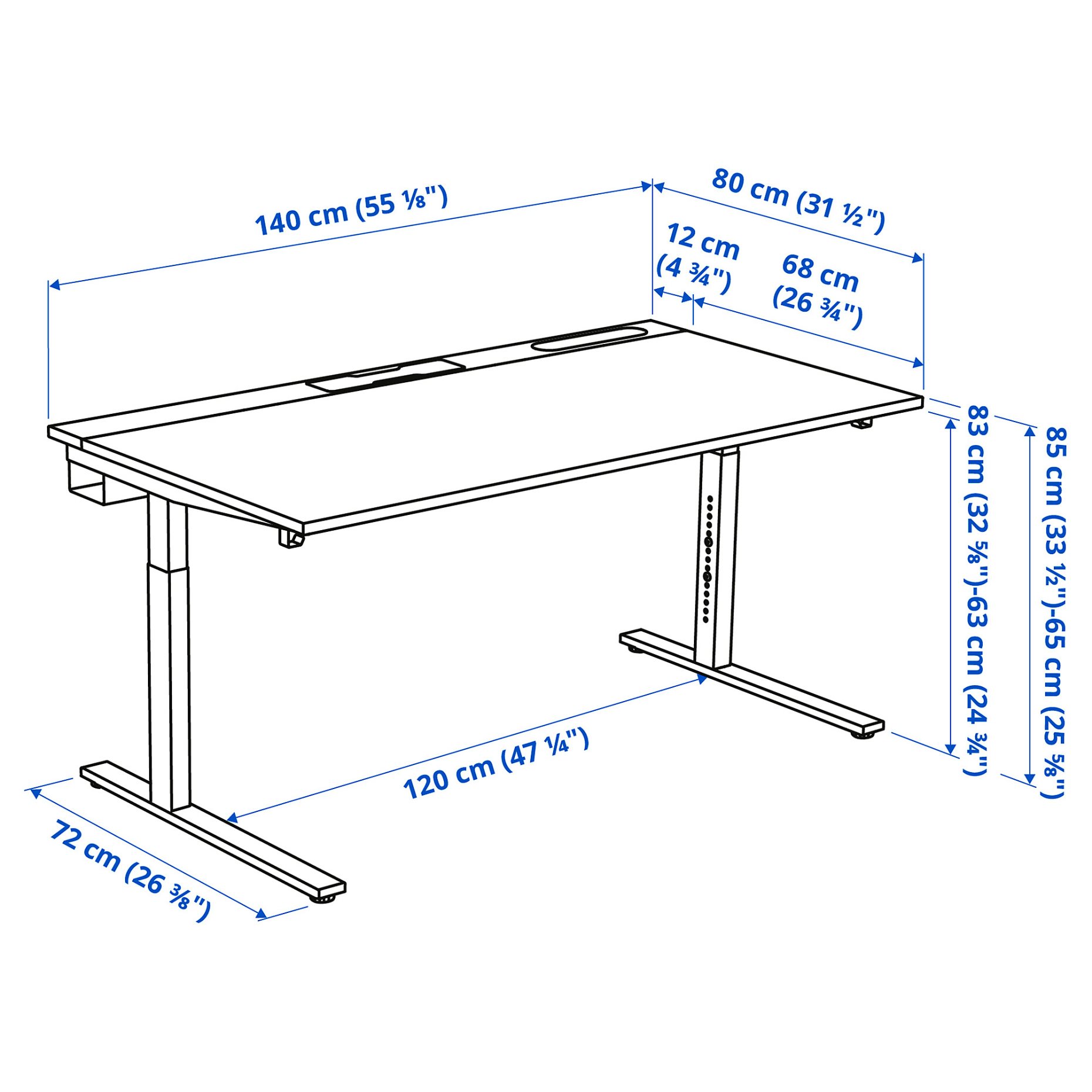 MITTZON, γραφείο, 140x80 cm, 595.281.13