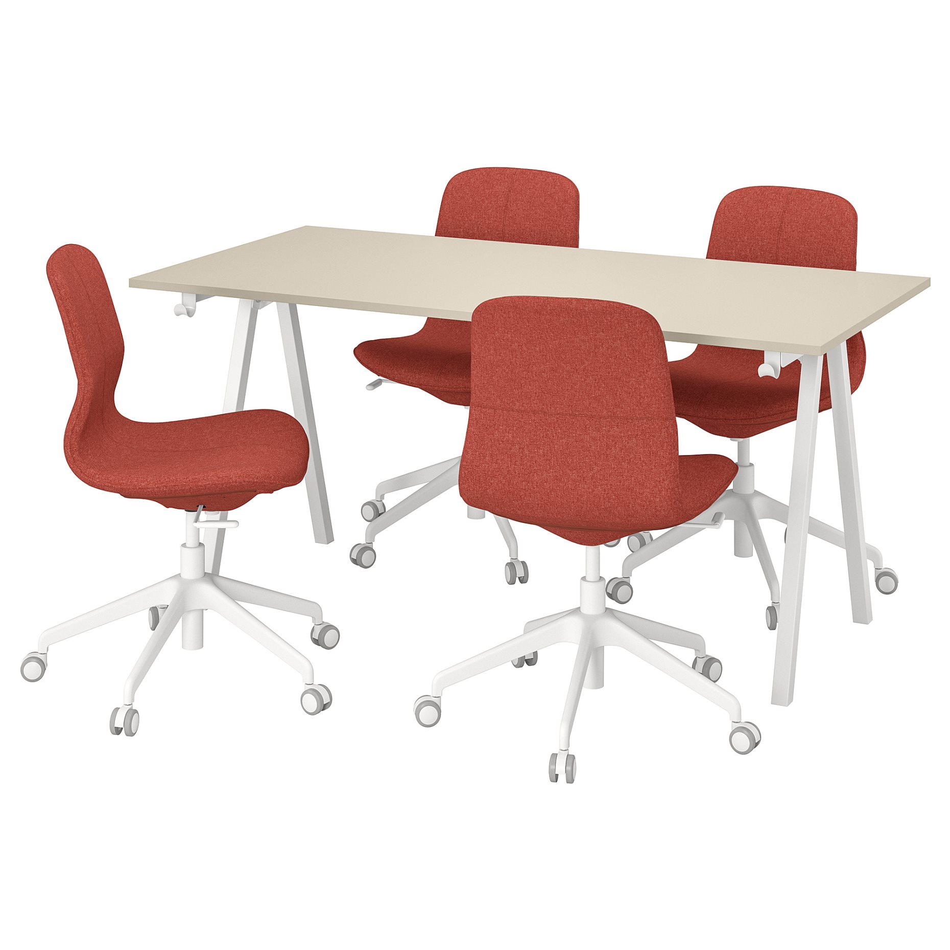 TROTTEN/LÅNGFJÄLL, conference table and chairs, 160x80 cm, 595.526.45