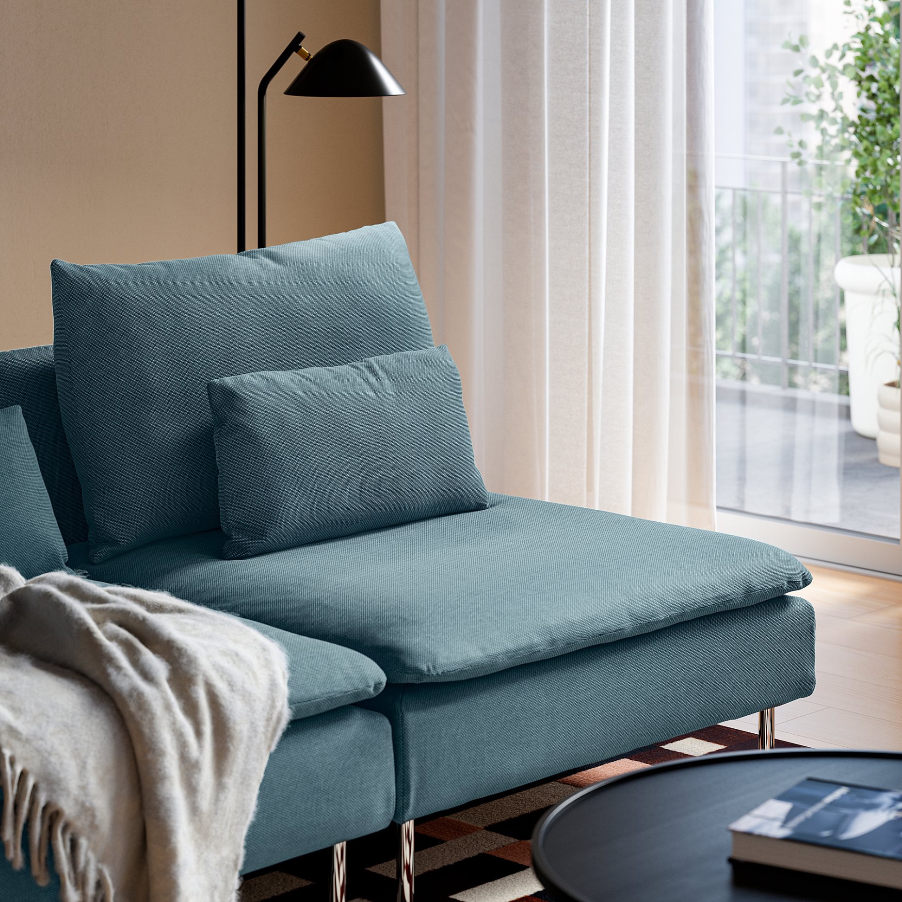 SÖDERHAMN, 2-seat sofa with chaise longue, 596.217.62