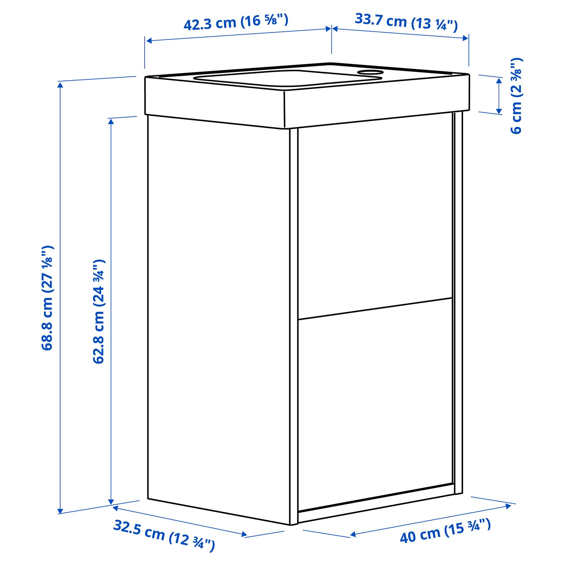 HAVBACK/ORRSJON, wash-stand with drawers/wash-basin, 42x34x69 cm, 596.293.91
