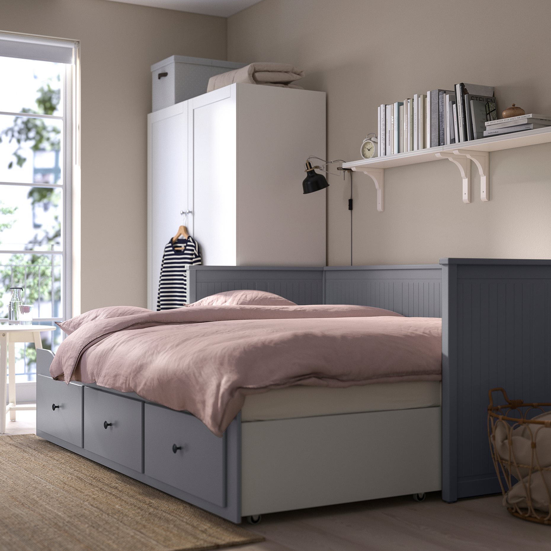 HEMNES, day-bed frame with 3 drawers, 80x200 cm, 603.722.76