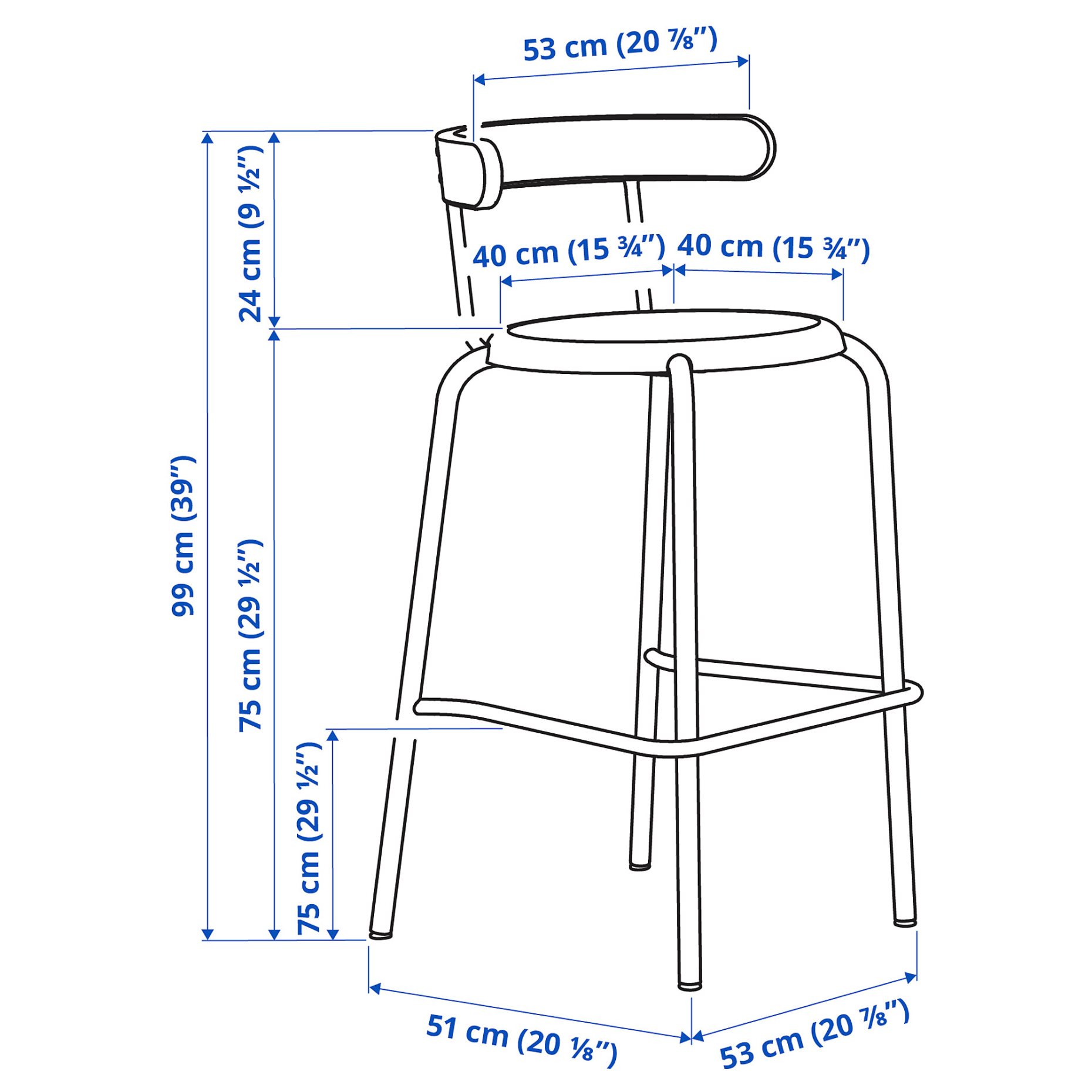 YNGVAR, bar stool, 604.007.45