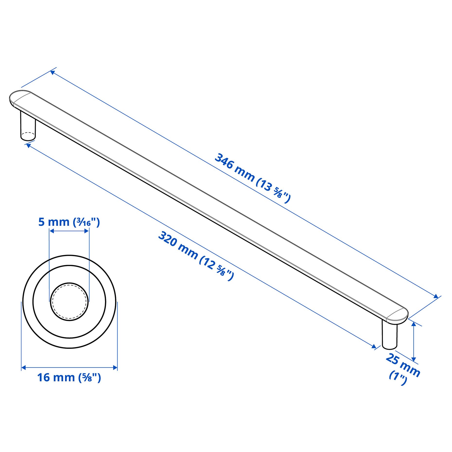NYDALA, handle, 2 pack, 604.057.57
