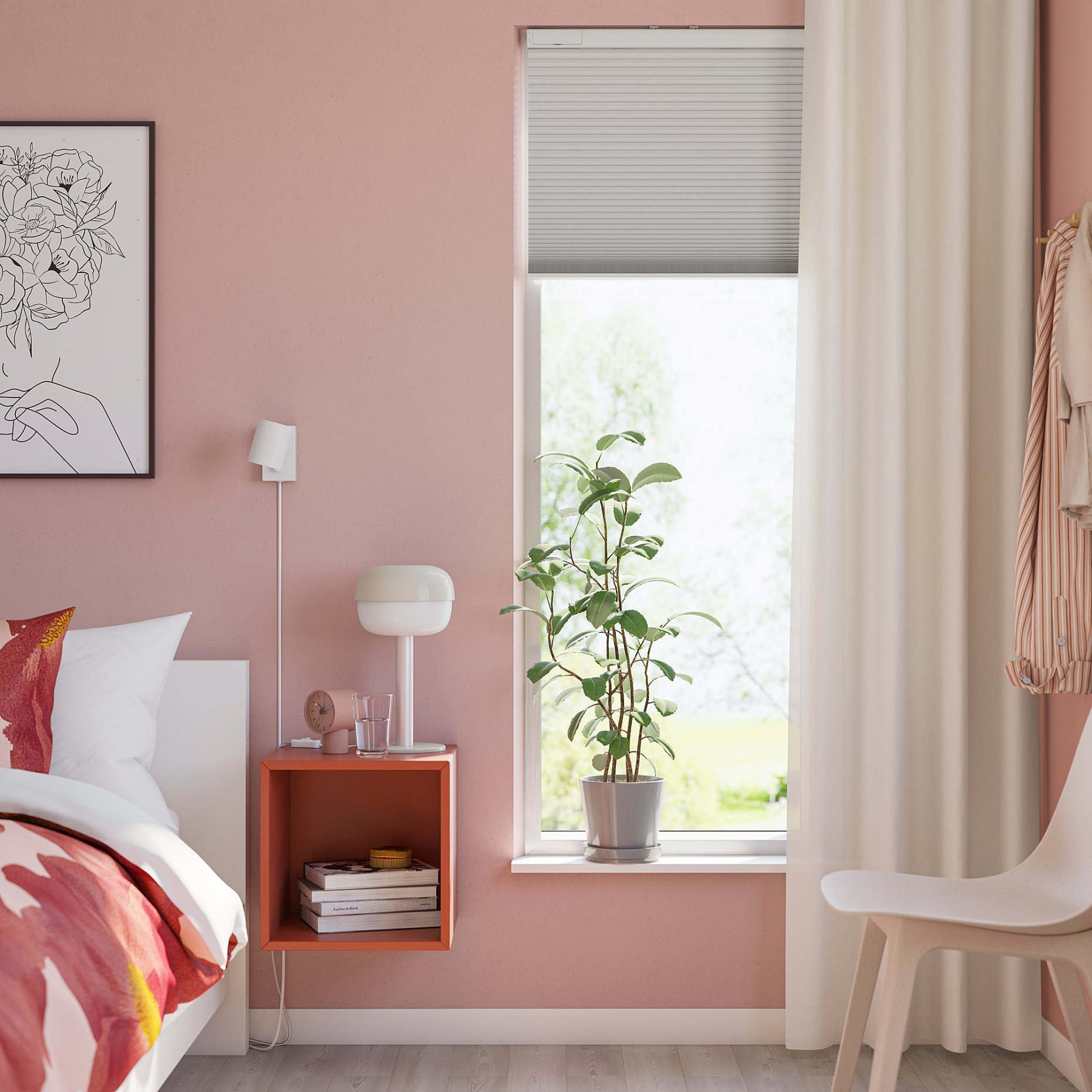 TREDANSEN, κυψελοειδές στόρι πλήρους συσκότισης ασύρματο/λειτουργία με μπαταρία, 60x195 cm, 605.124.46