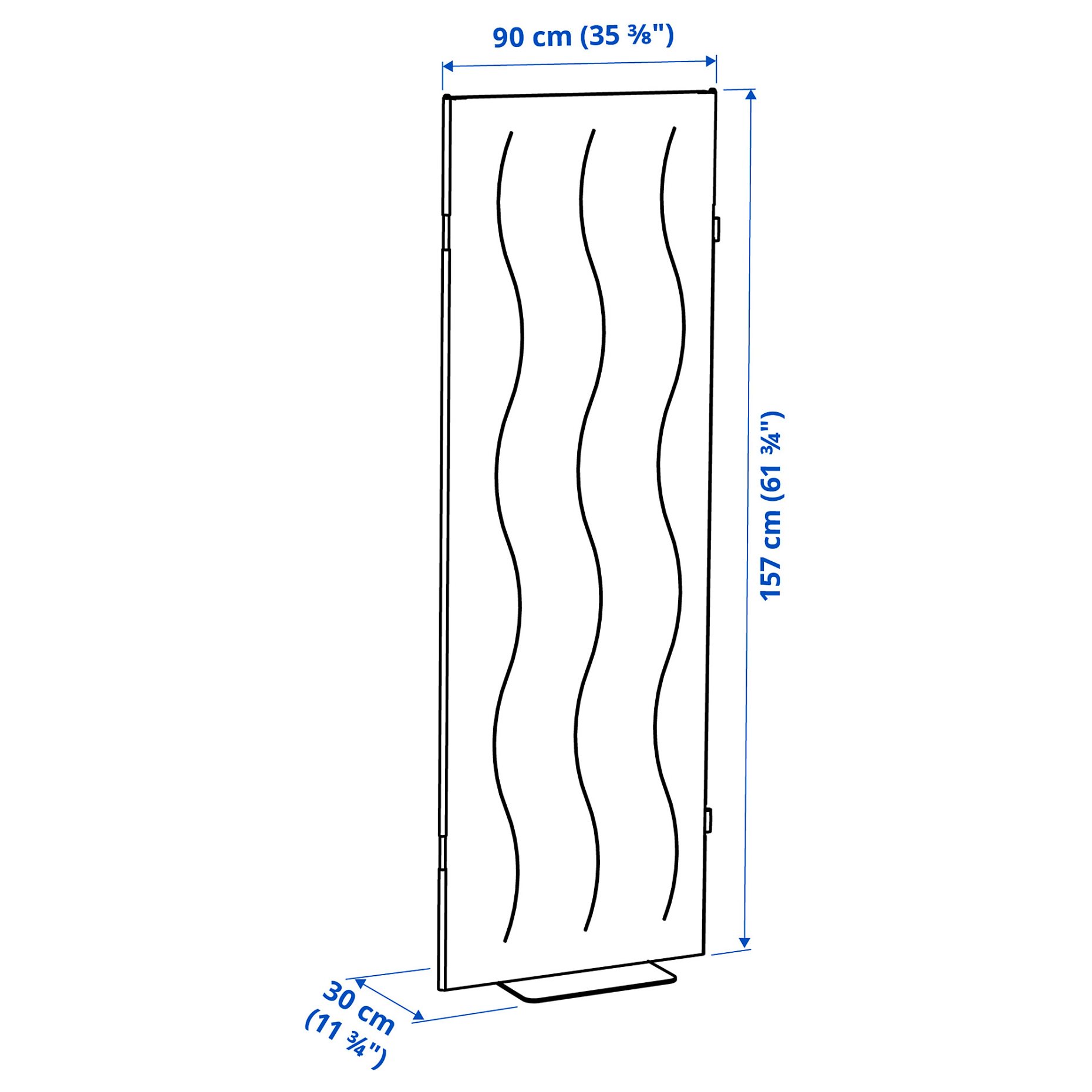 MITTZON, acoustic screen/floor standing, 90x157 cm, 605.282.06