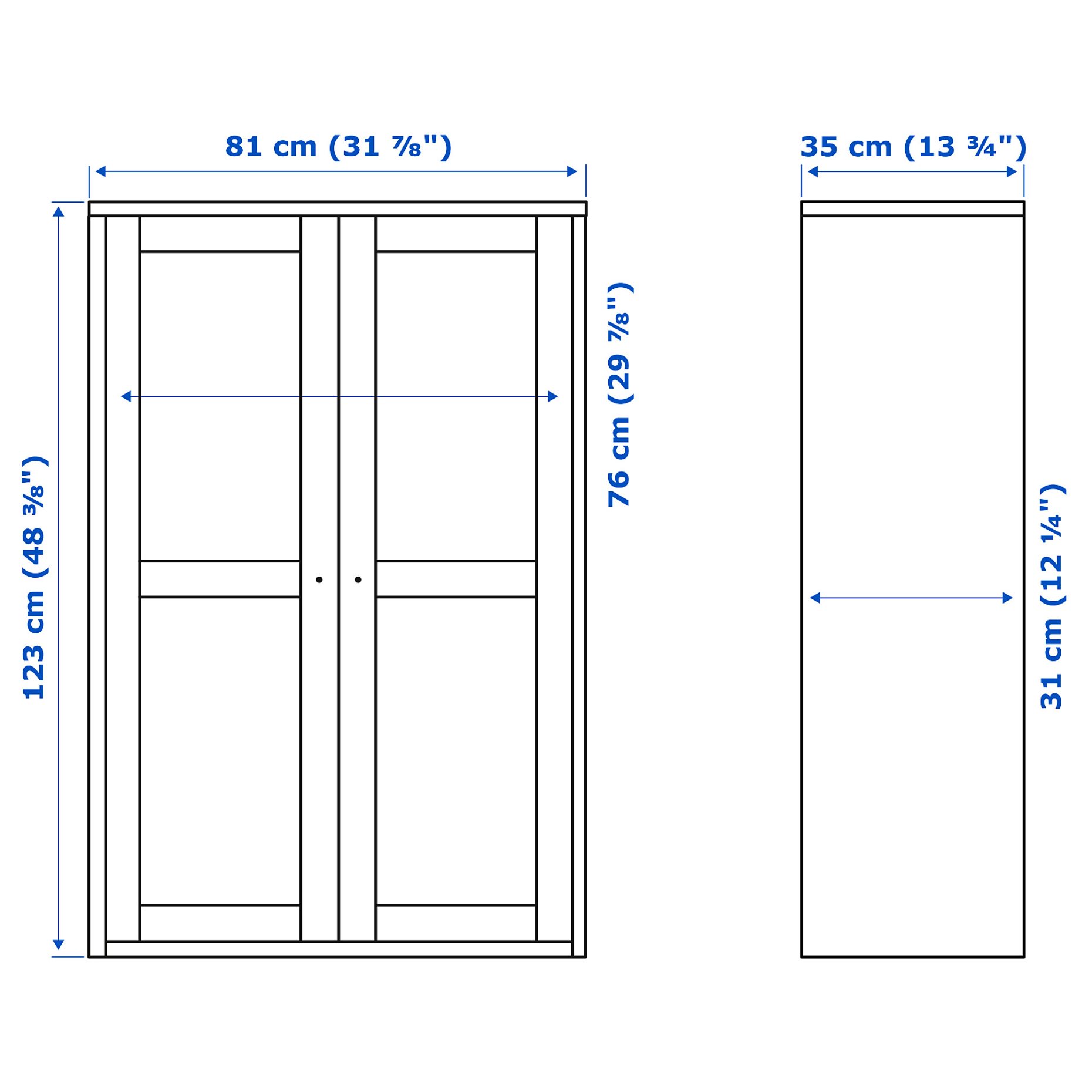 HAVSTA, glass-door cabinet, 81x35x123 cm, 605.292.63