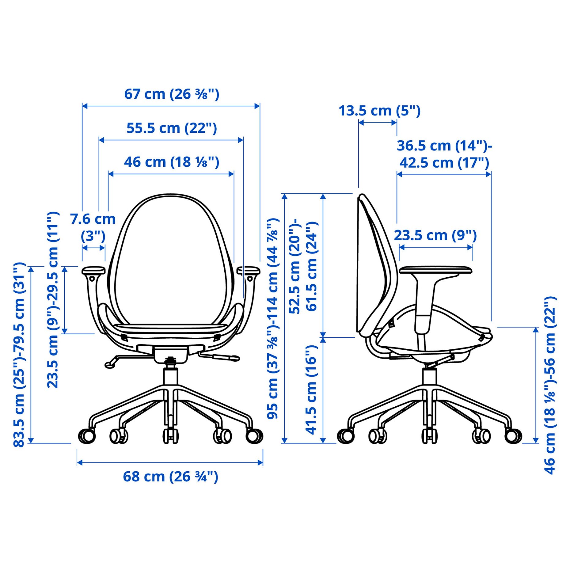 HATTEFJÄLL, καρέκλα γραφείου με μπράτσα, 605.389.60