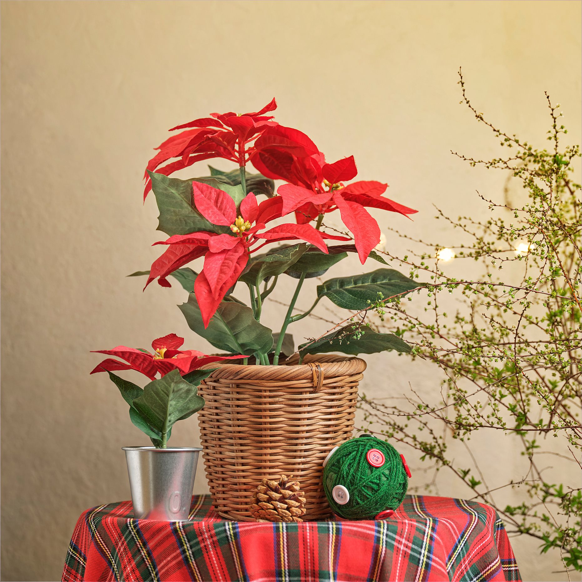 VINTERFINT, artificial potted plant/in/outdoor Poinsettia, 12 cm, 605.621.39