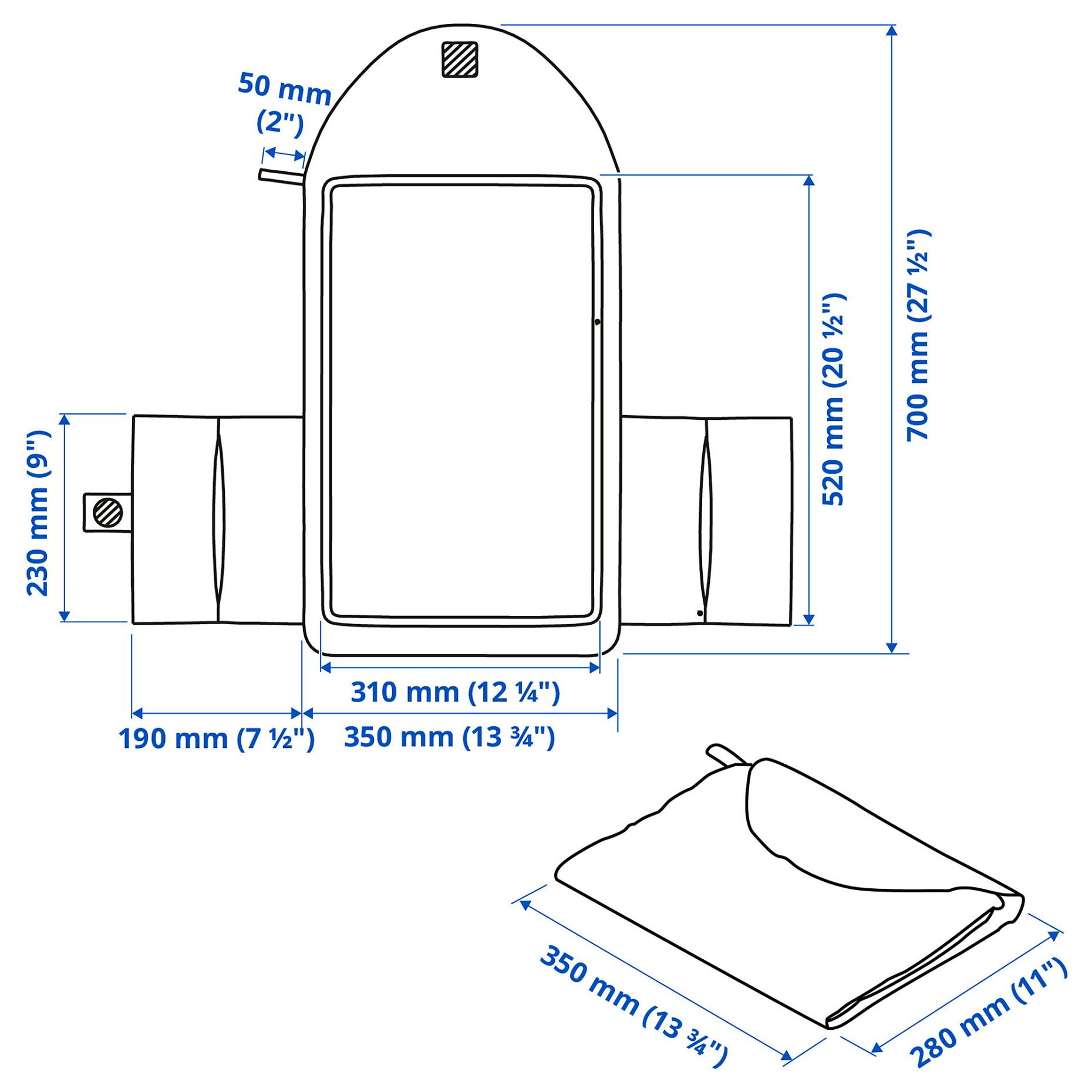 GRONFINK, babycare mat/foldable, 70x35 cm, 605.723.98