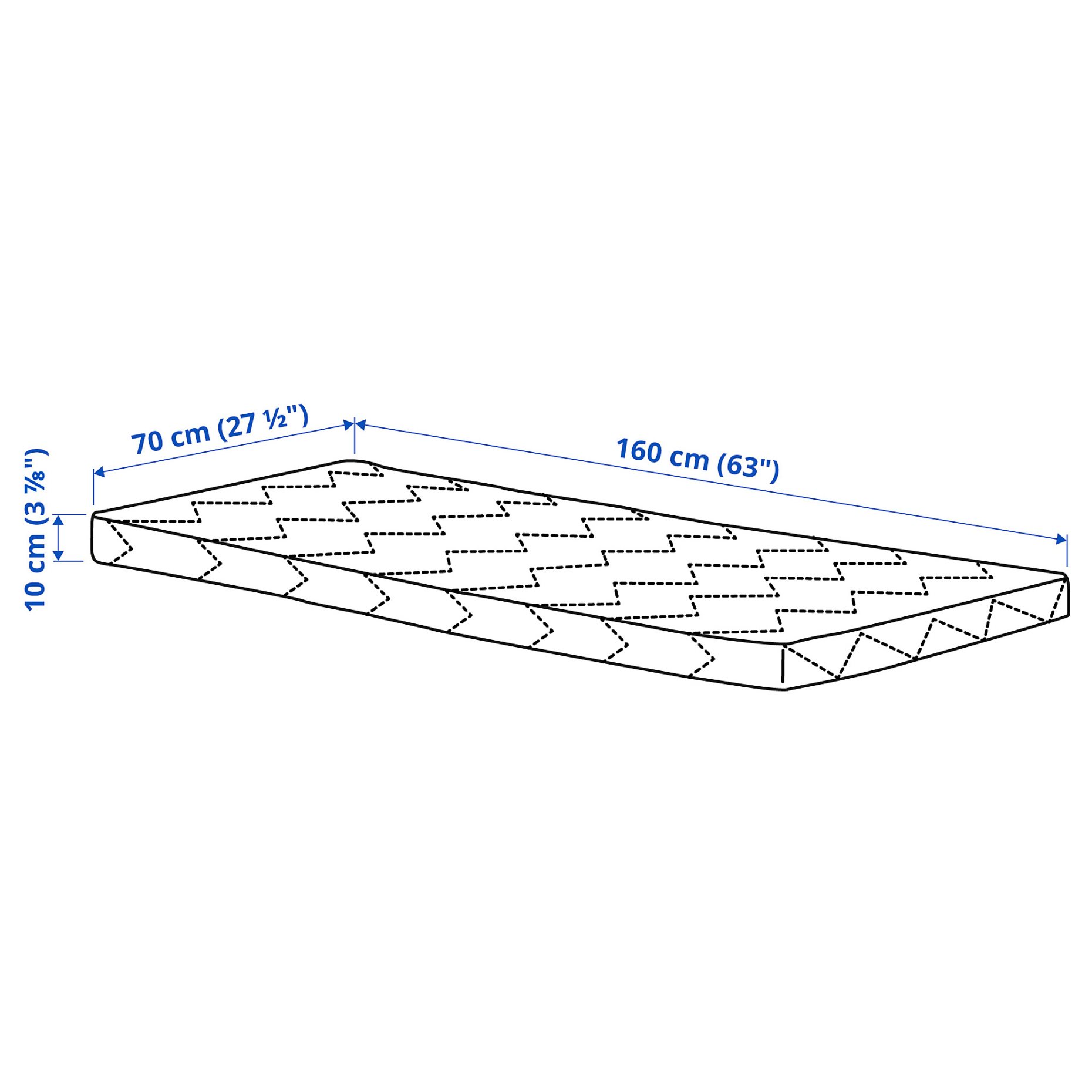 UNDERLIG, foam mattress for junior bed, 70x160 cm, 605.937.58