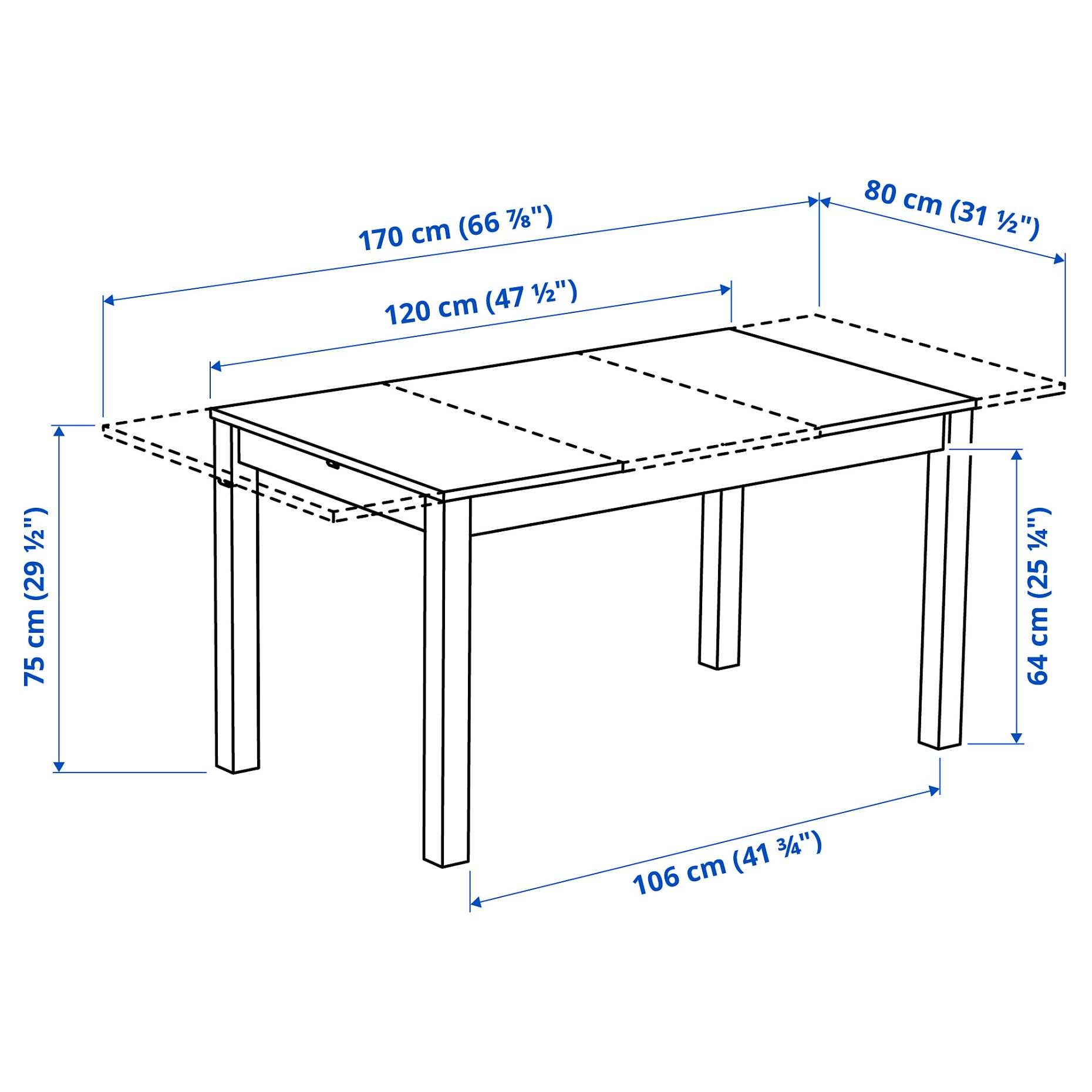 ALHULT, extendable table, 120/170x80 cm, 605.979.21