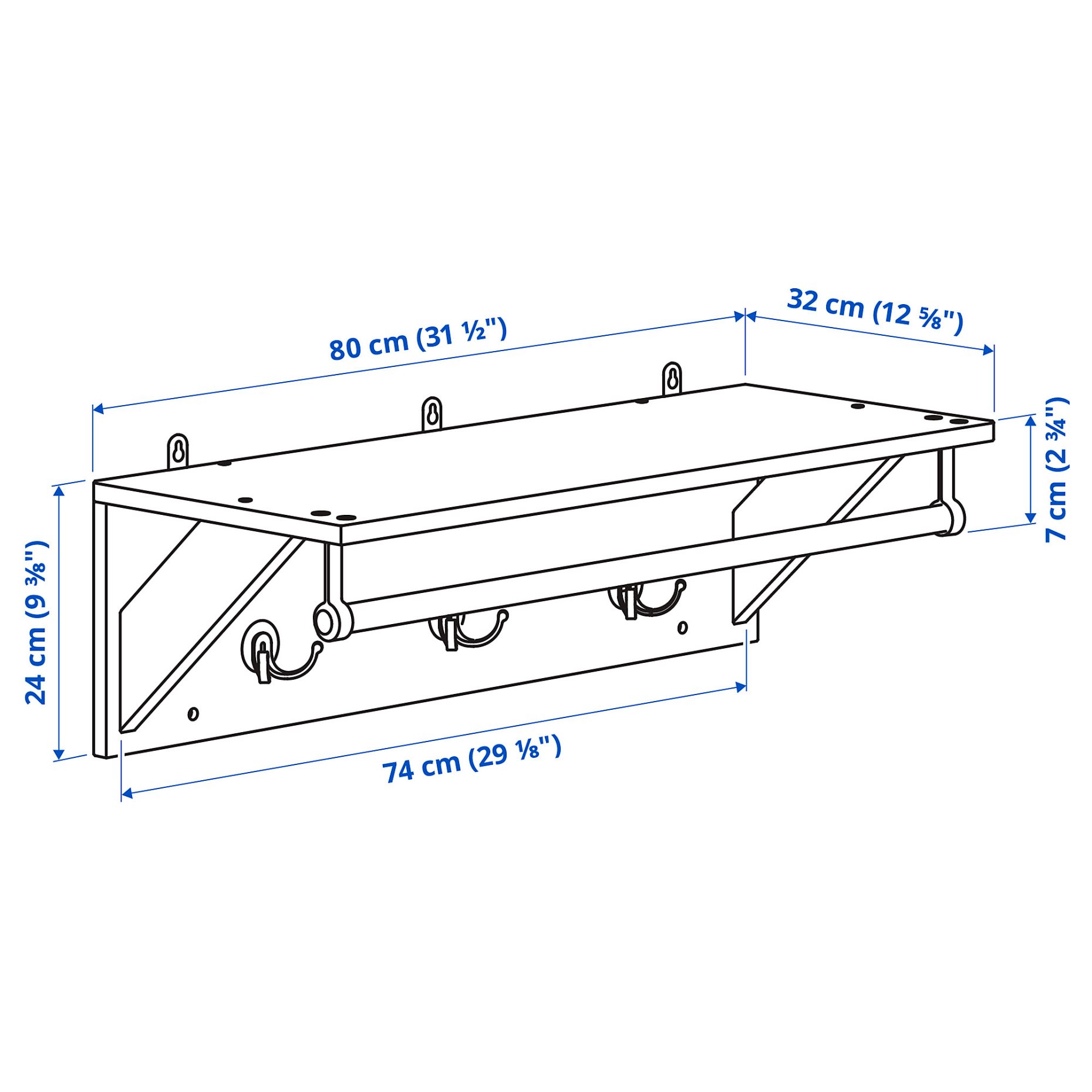 KALLSÖ, hat rack, 80 cm, 605.993.26
