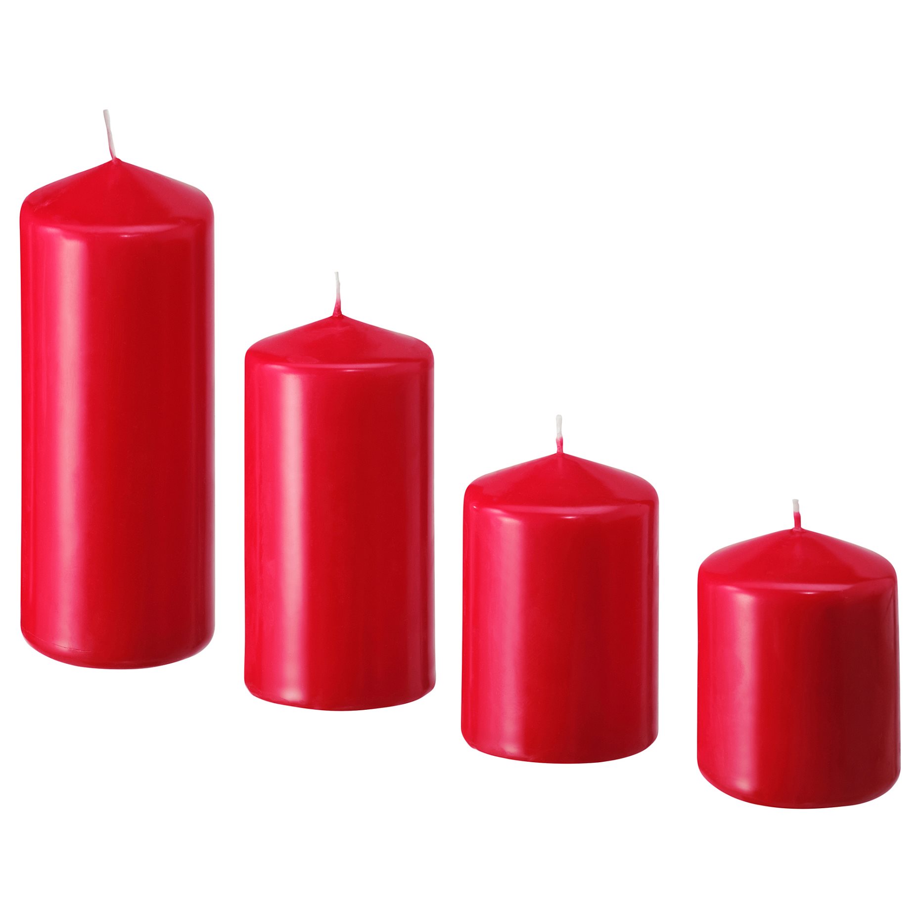 FENOMEN, unscented pillar candle, set of 4, 605.995.00