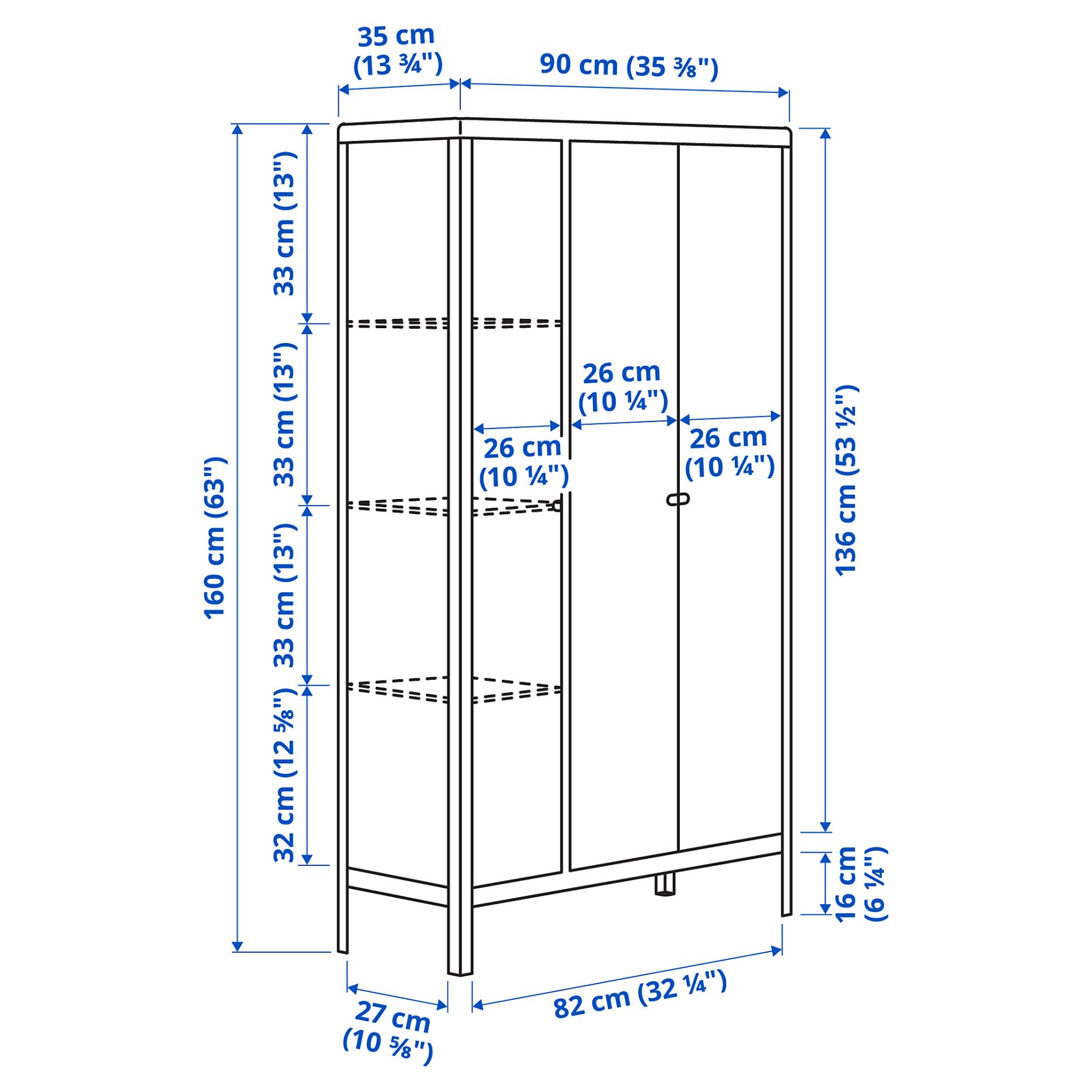 KOLBJÖRN, cabinet outdoor/indoor, 90x161 cm, 606.018.62