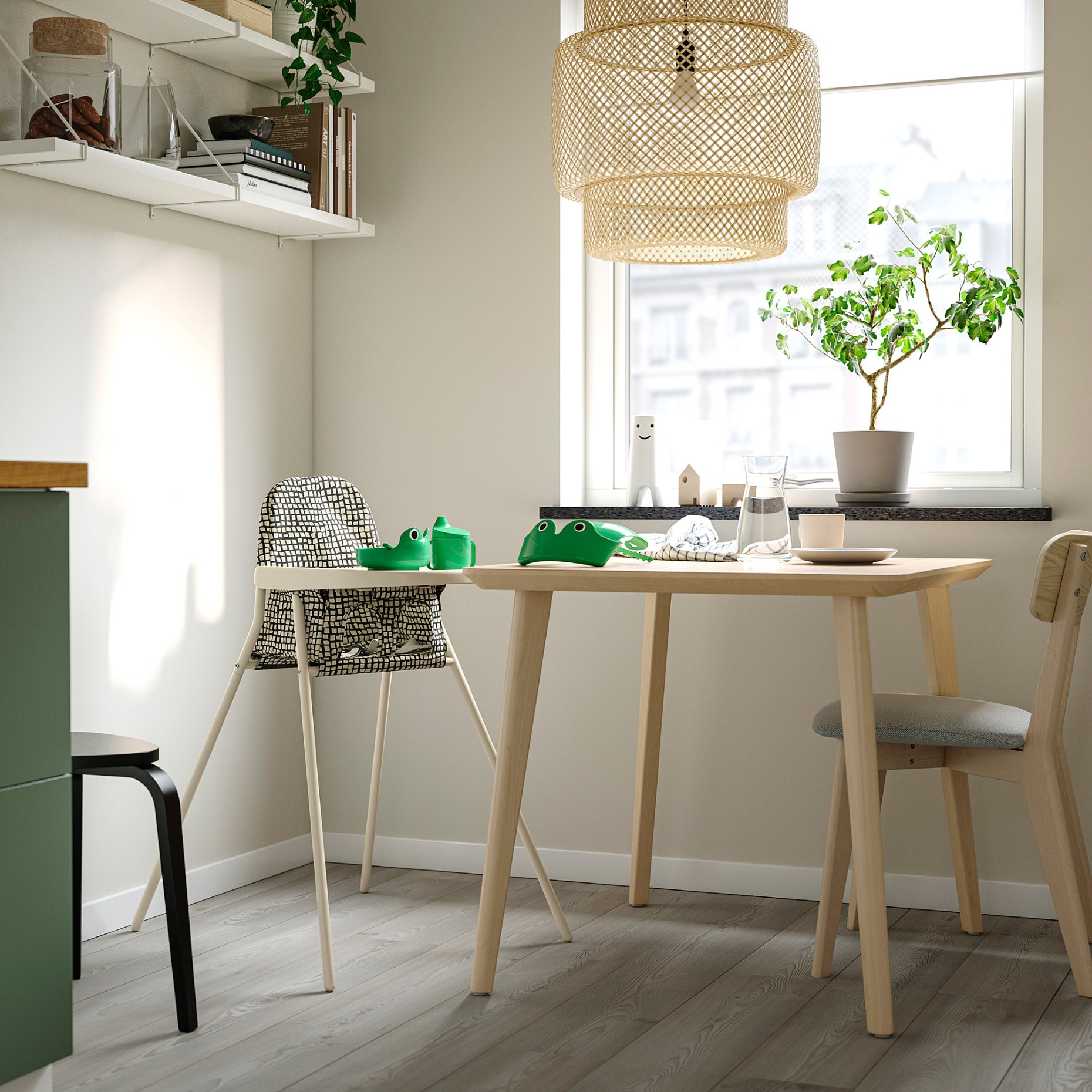 SANDKATT, highchair with tray, 606.166.46