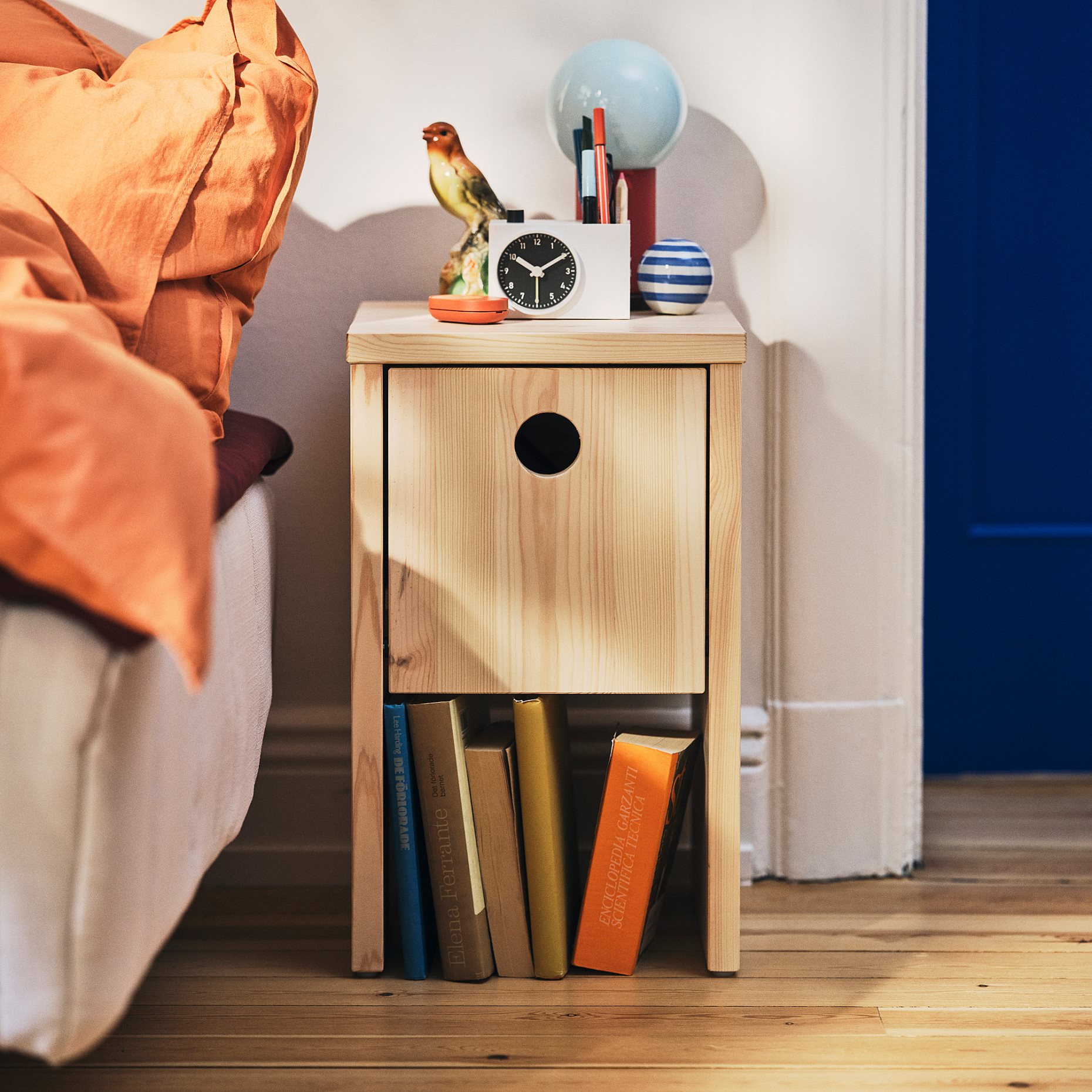 IKEA PS 2026, bedside table with flip-down door, 30x30x50 cm, 606.199.42
