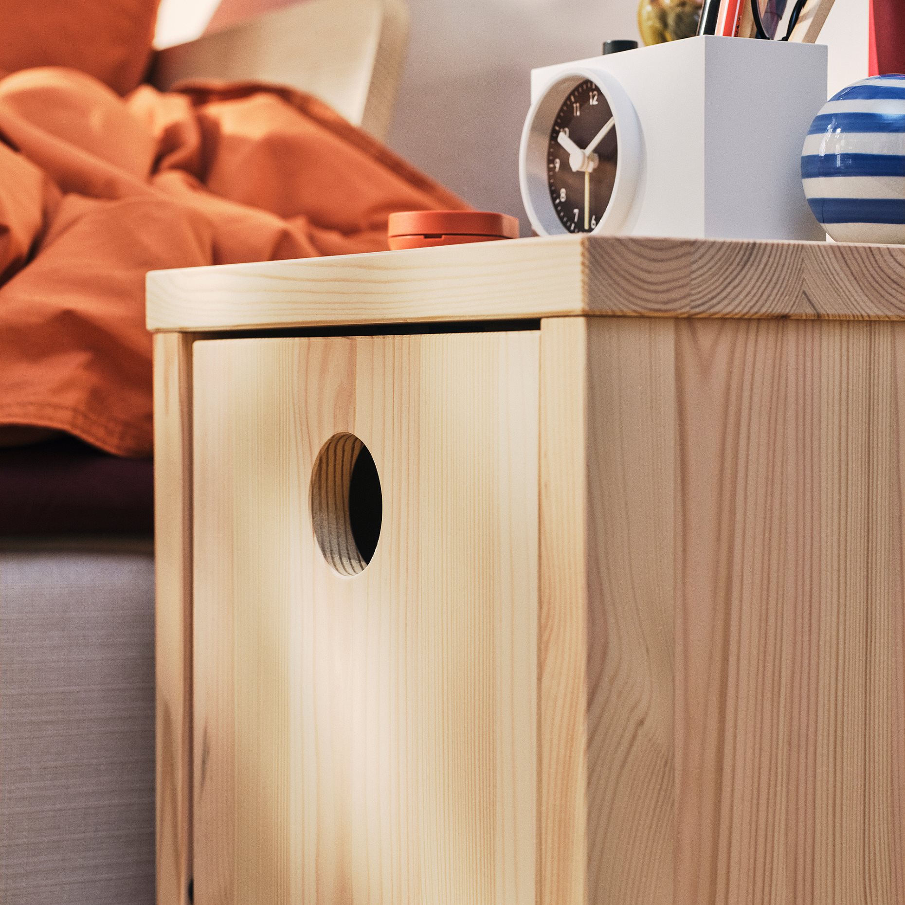 IKEA PS 2026, bedside table with flip-down door, 30x30x50 cm, 606.199.42