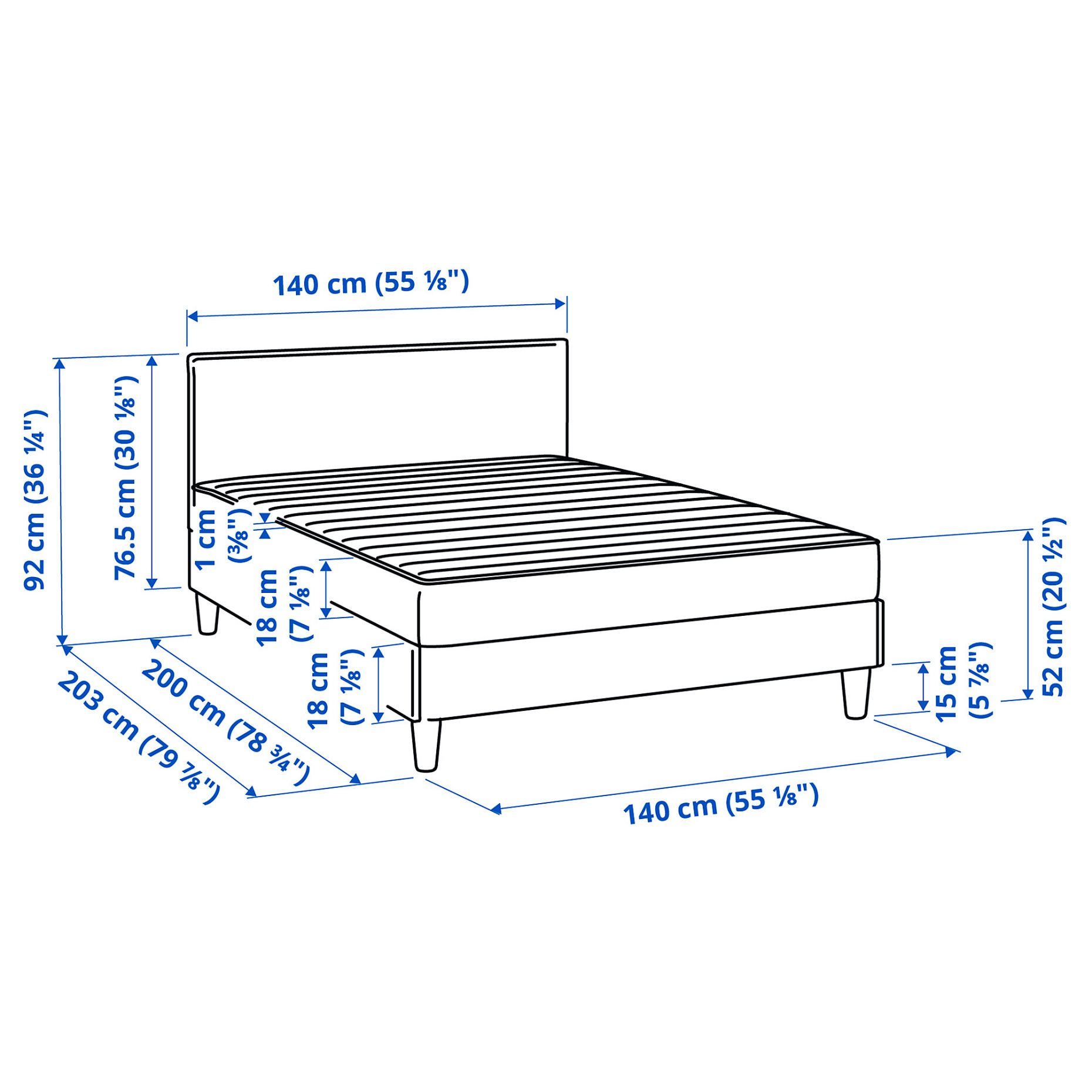 SÄBÖVIK, κρεβάτι με στρώμα, 140x200 cm, 693.857.50