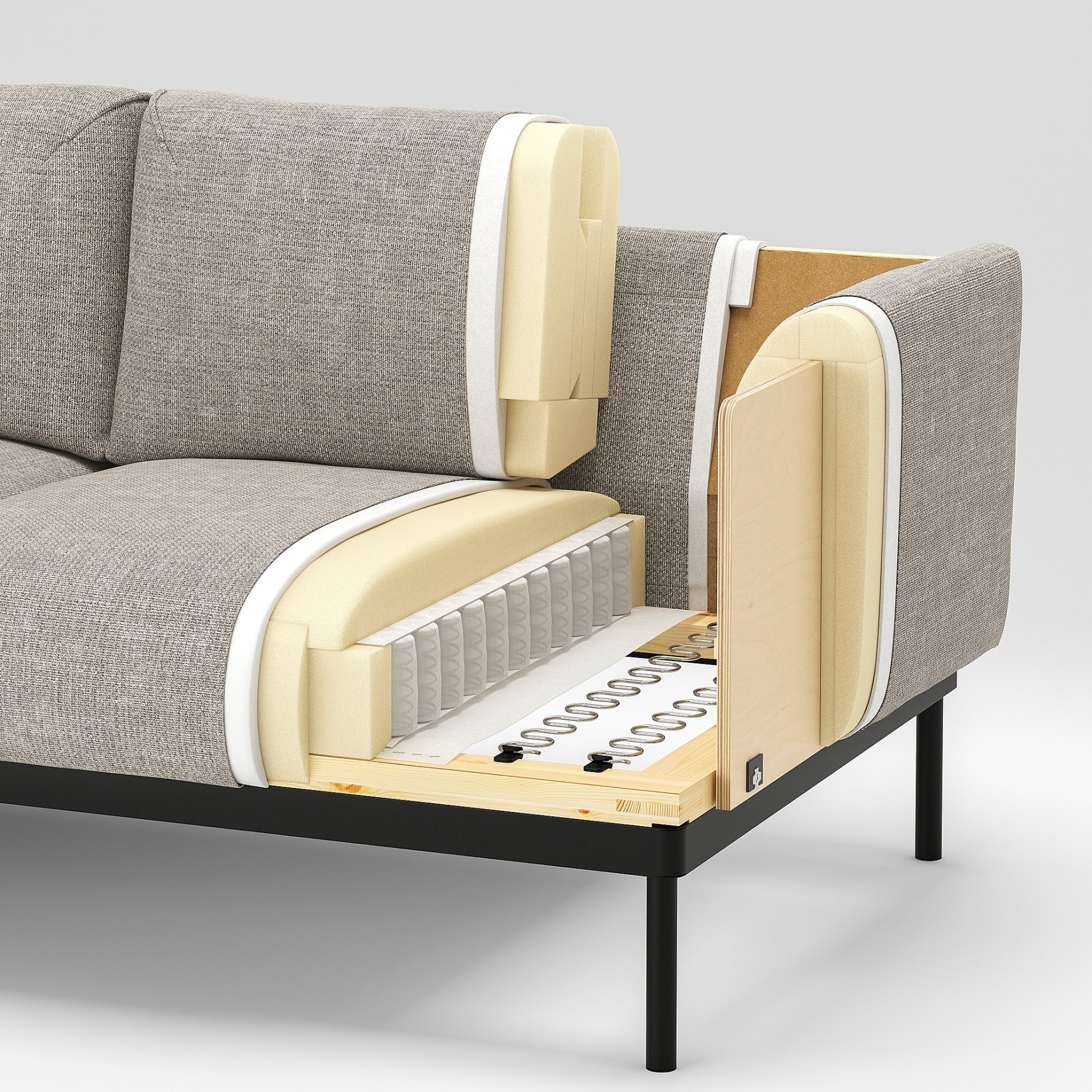 ÄPPLARYD, τριθέσιος καναπές με σεζλόνγκ, 694.180.67