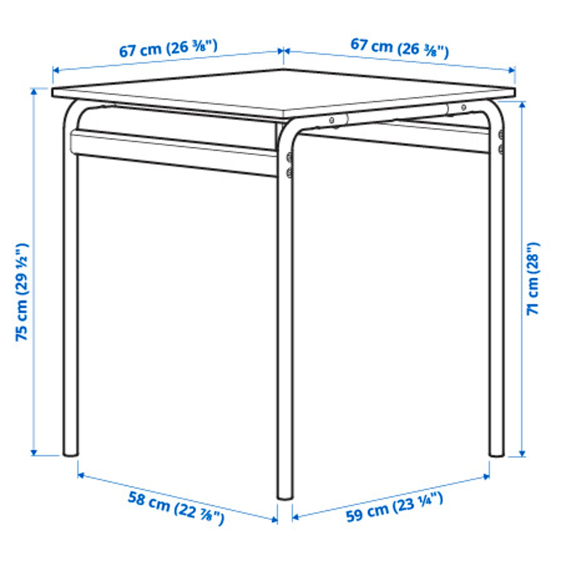 GRÅSALA, τραπέζι, 67x67x75 cm, 694.840.24