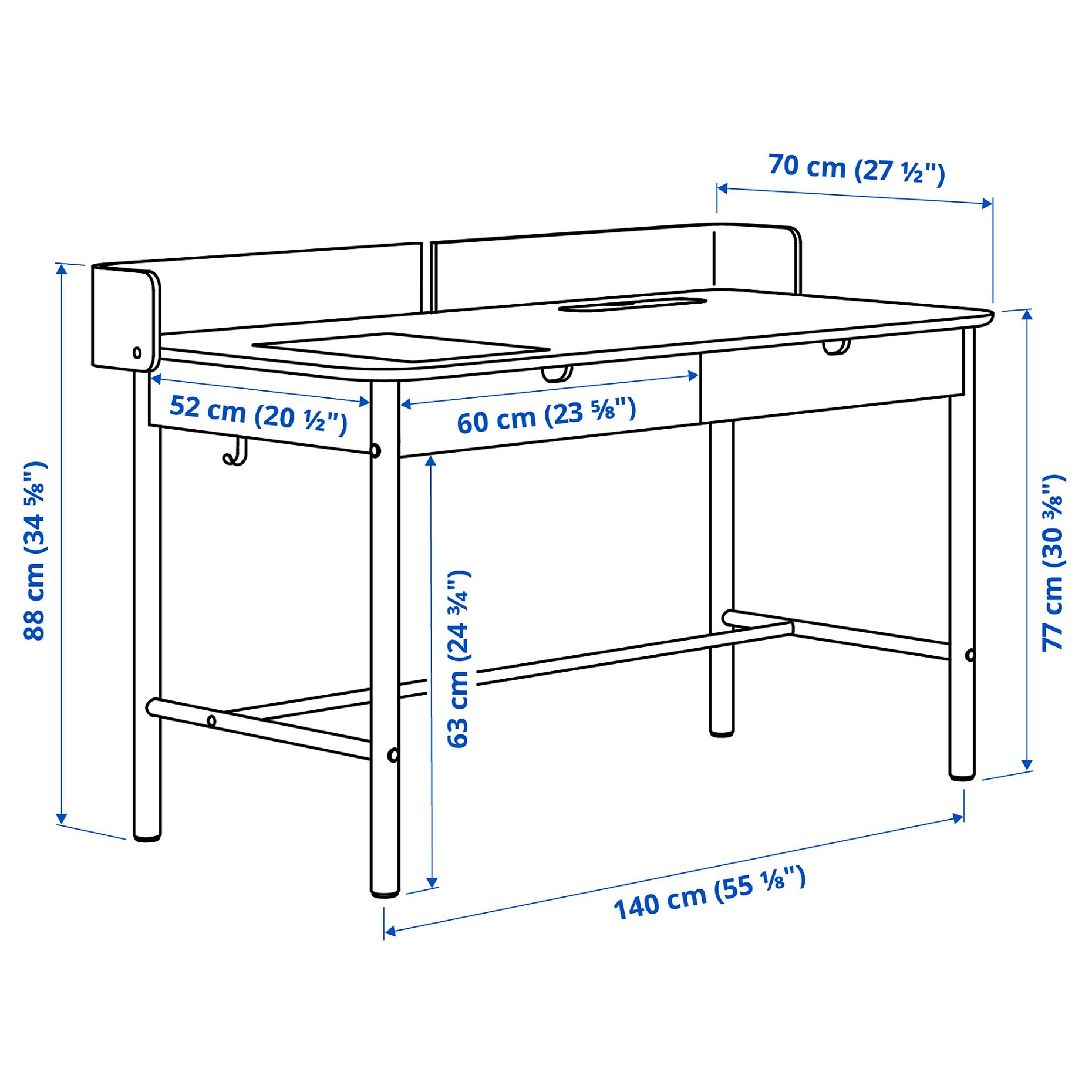 RIDSPÖ/LÅNGFJÄLL, desk and chair, 695.026.74