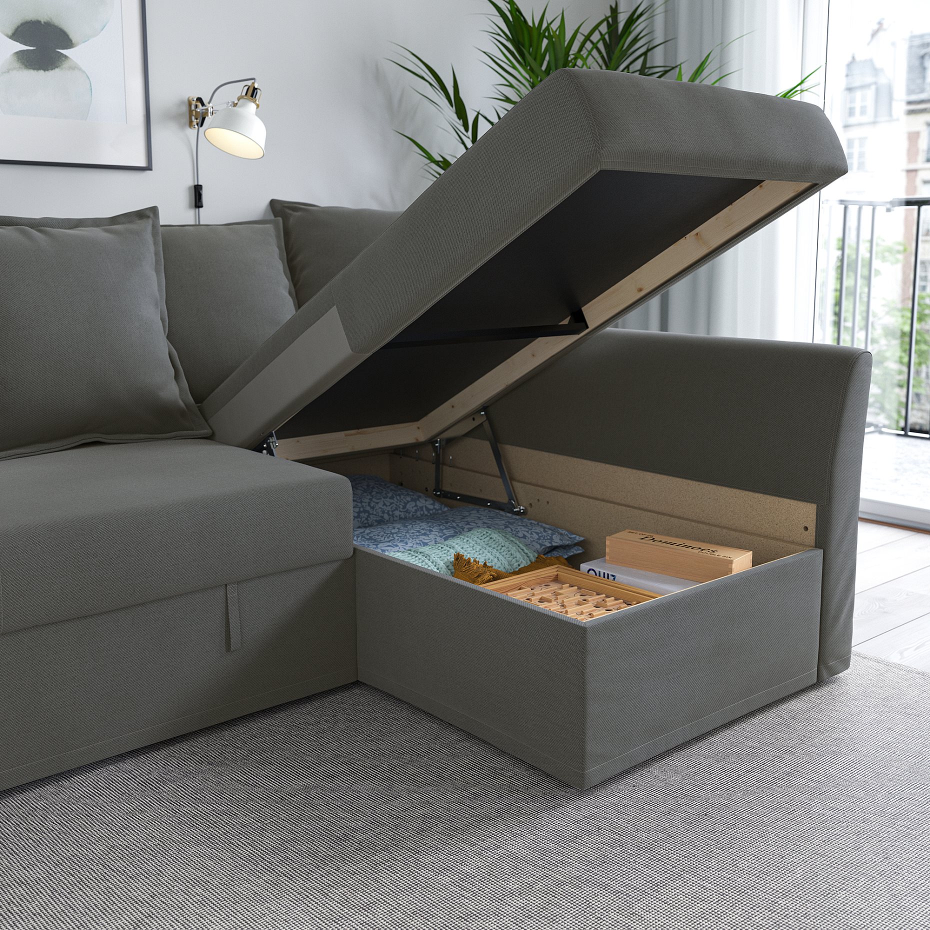 HOLMSUND, corner sofa-bed, 695.168.93