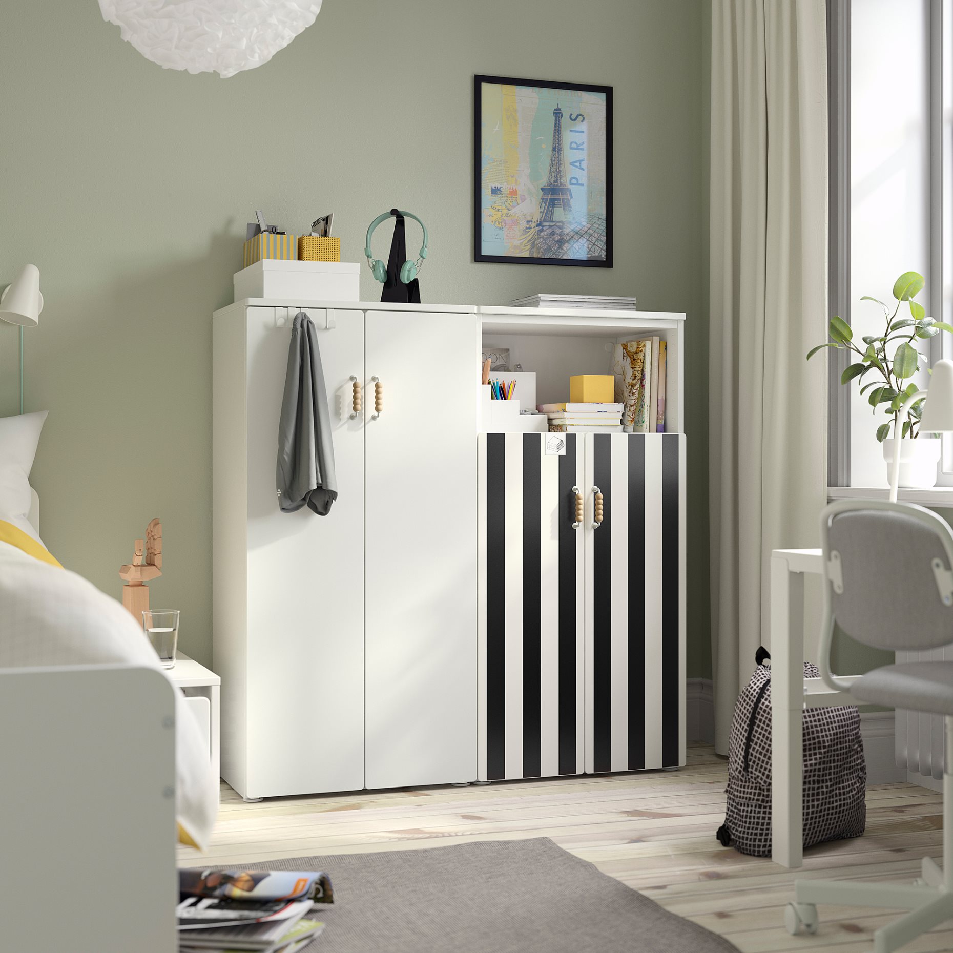 SMASTAD/PLATSA, storage combination  with 3 drawers, 120x42x123 cm, 695.499.83