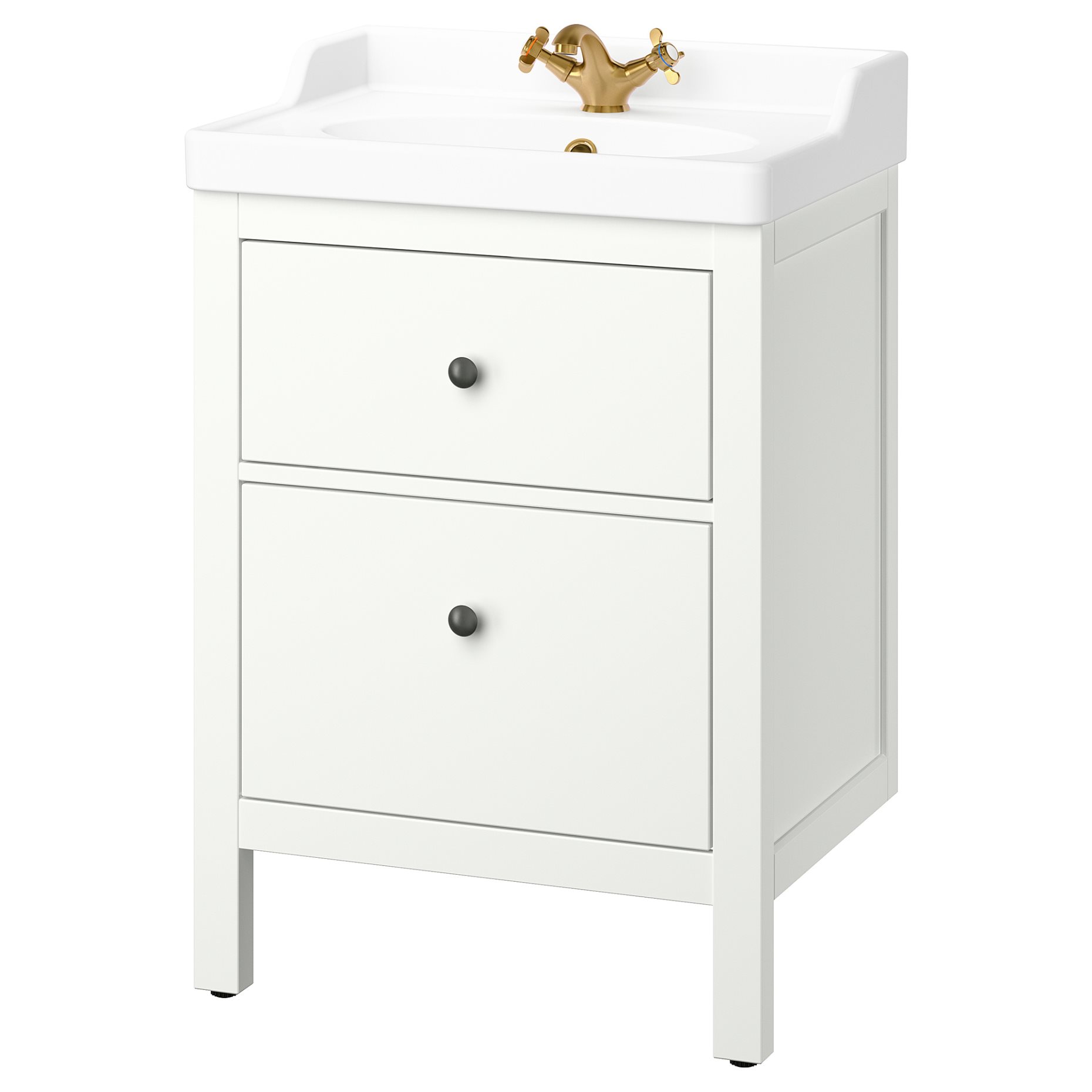 HEMNES/RUTSJON, wash-stand with drawers/wash-basin/tap, 62x49x95 cm, 695.599.91