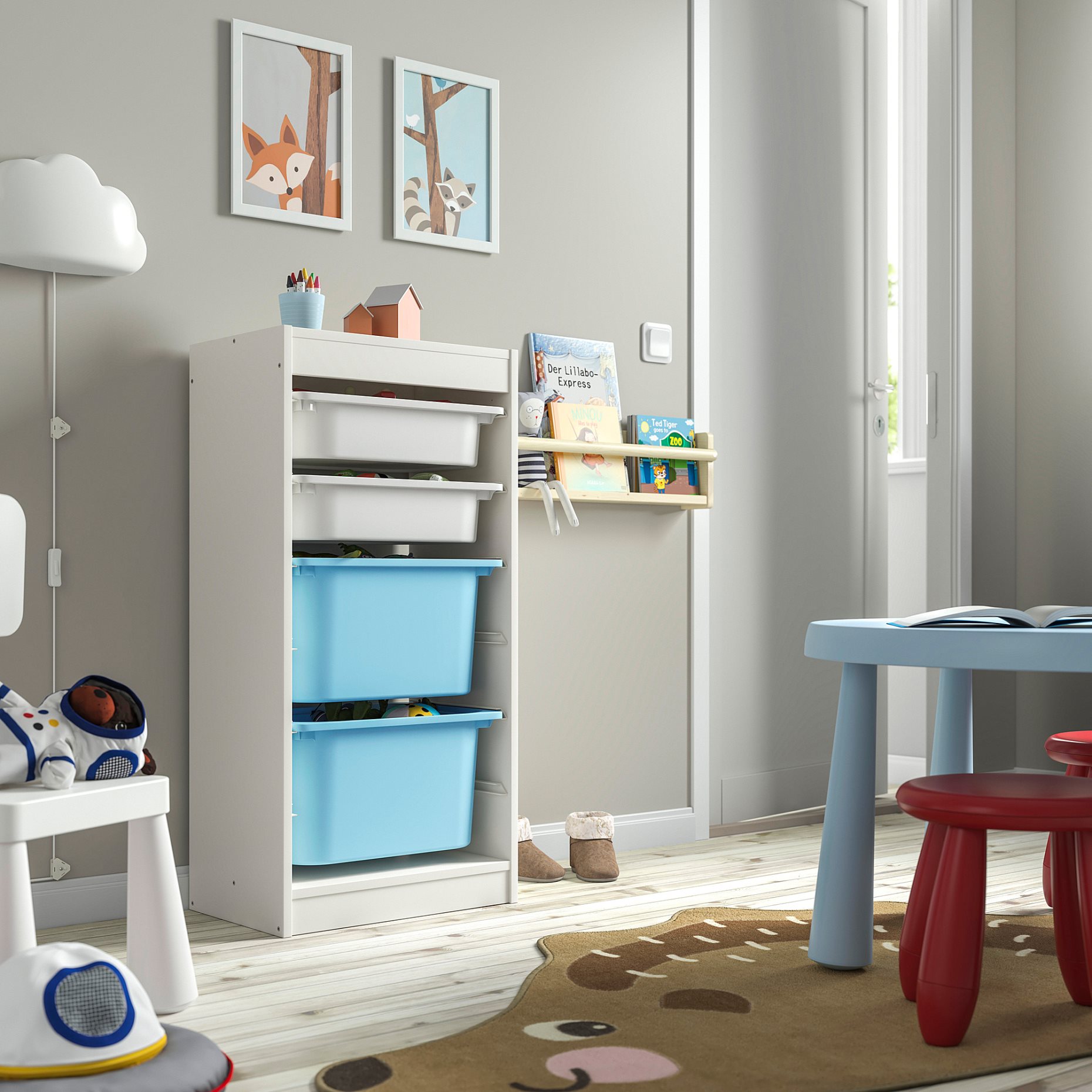 TROFAST, storage combination with boxes, 46x30x94 cm, 695.751.56