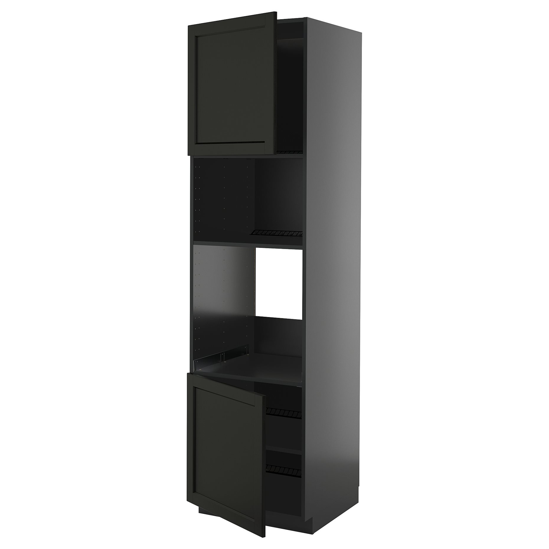 METOD, ψηλό ντουλάπι για φούρνο/μικροκυμάτων με 2 πόρτες/ράφια, 60x60x220 cm, 695.897.71