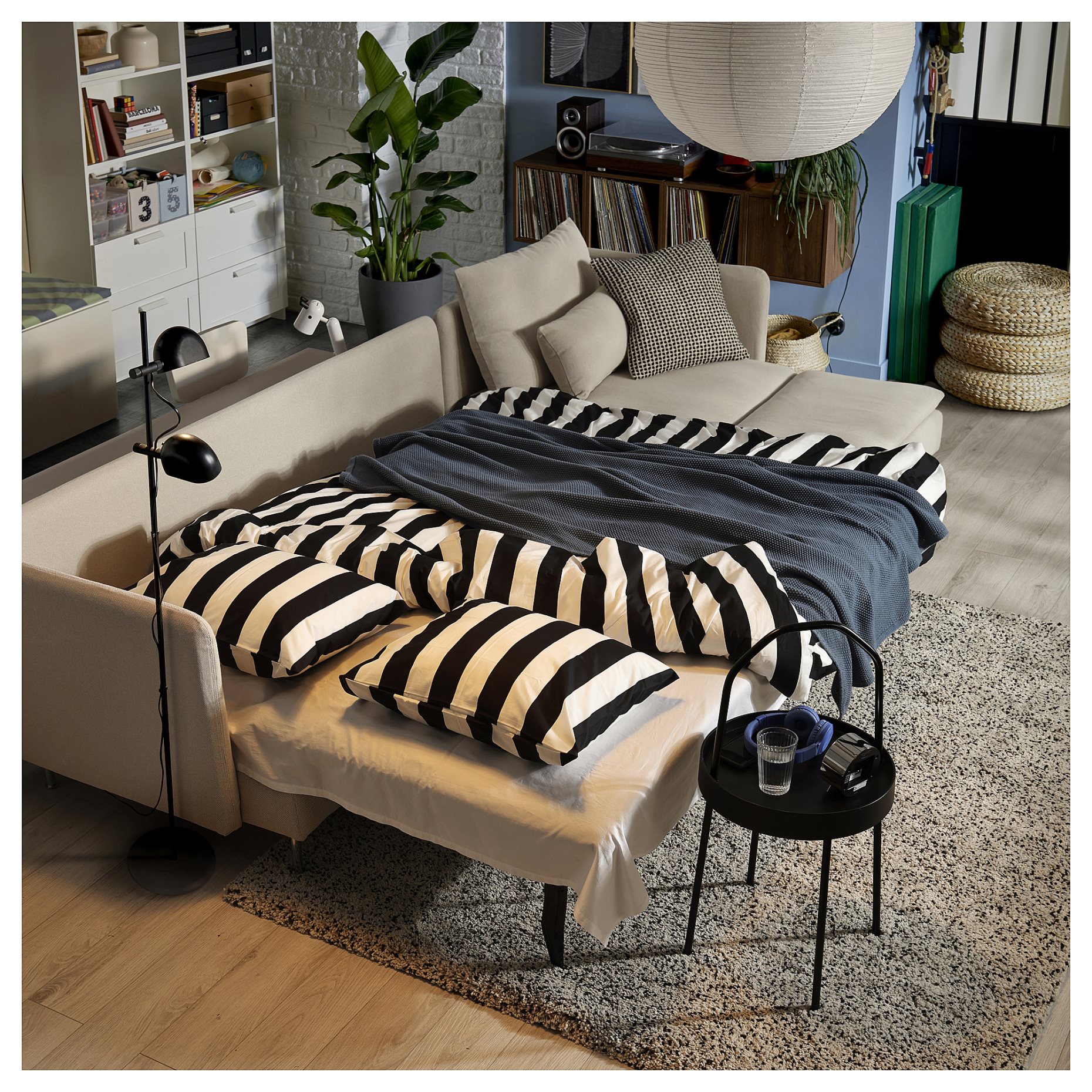 SÖDERHAMN, 4-seat sofa-bed with chaise longue, 696.161.28