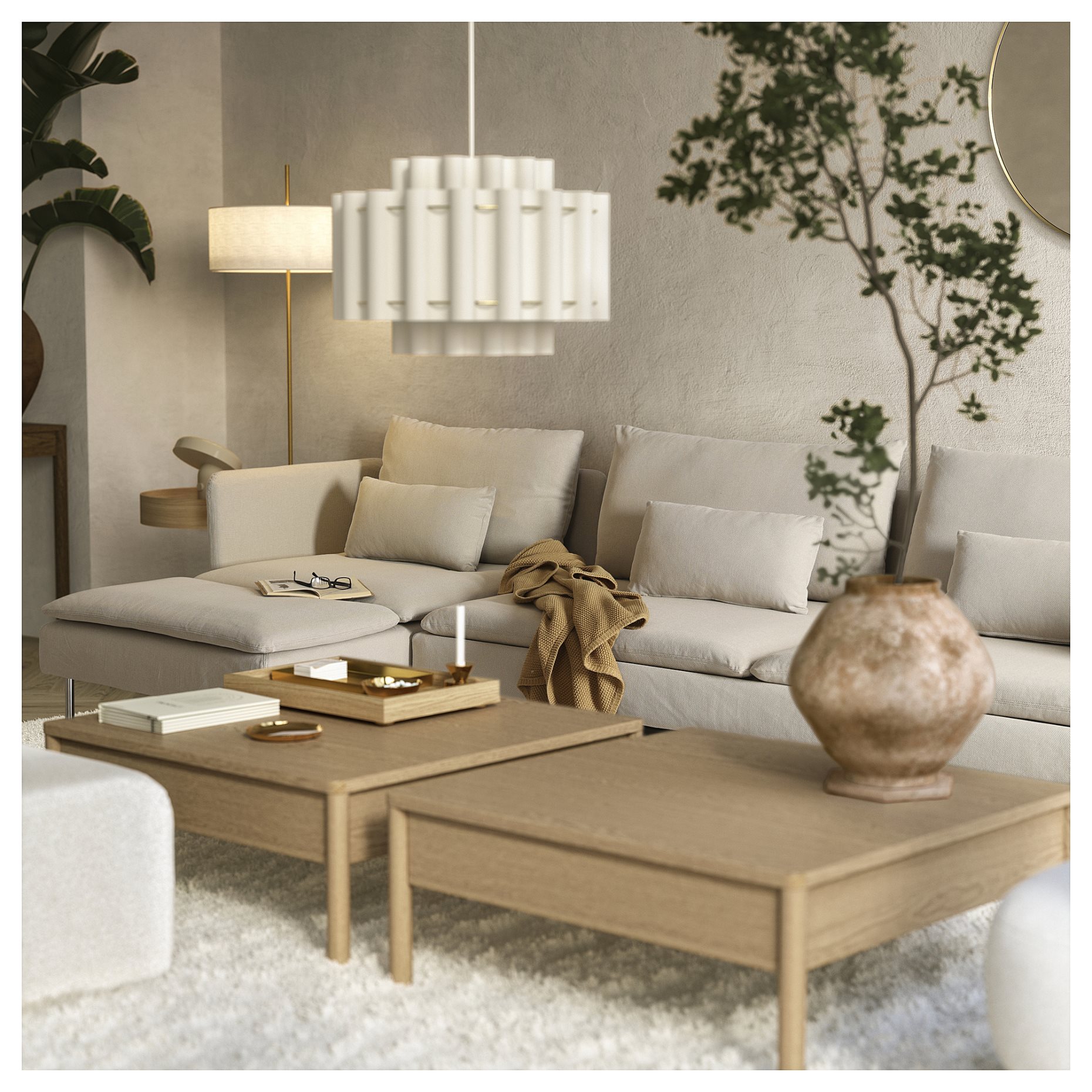 SÖDERHAMN, 4-seat sofa-bed with chaise longue, 696.161.28