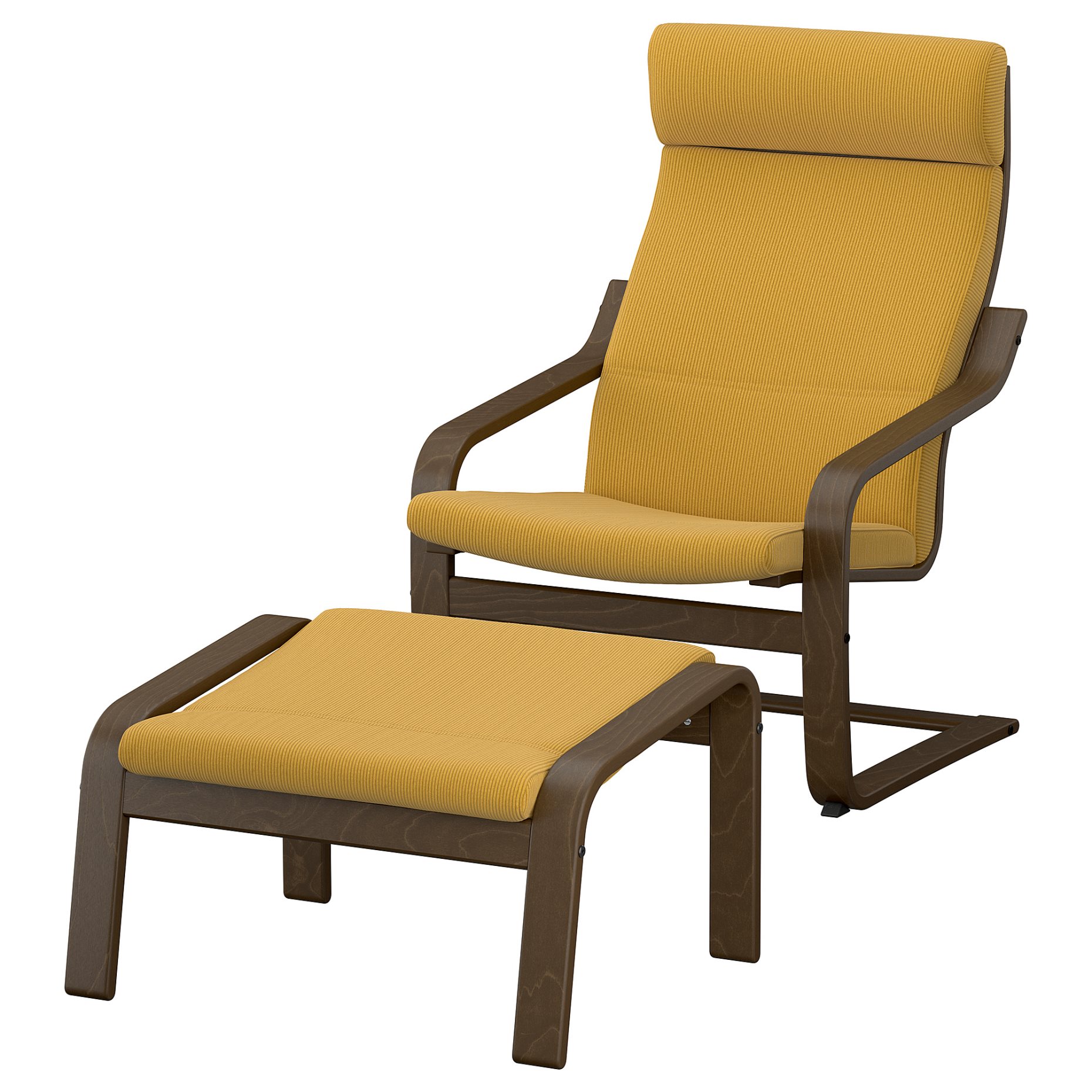 POÄNG, armchair and footstool, 696.254.63