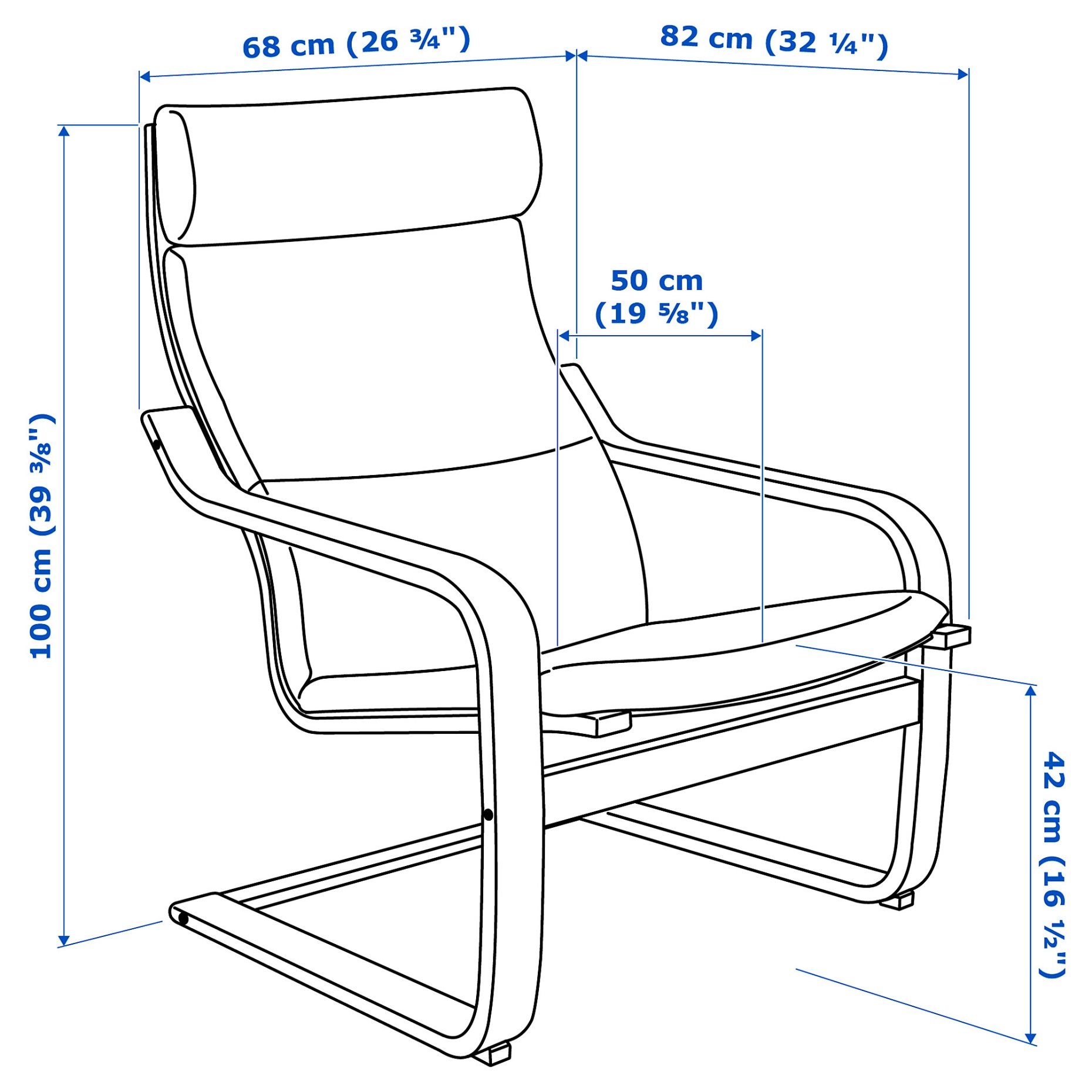 POÄNG, armchair and footstool, 696.256.89