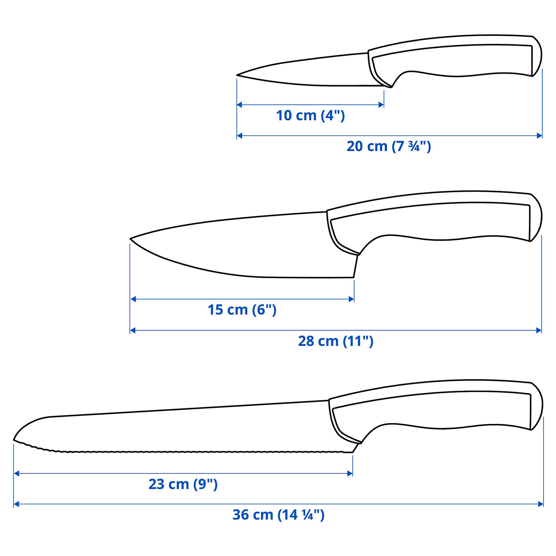ÄNDLIG, 3-piece knife set, 702.576.24