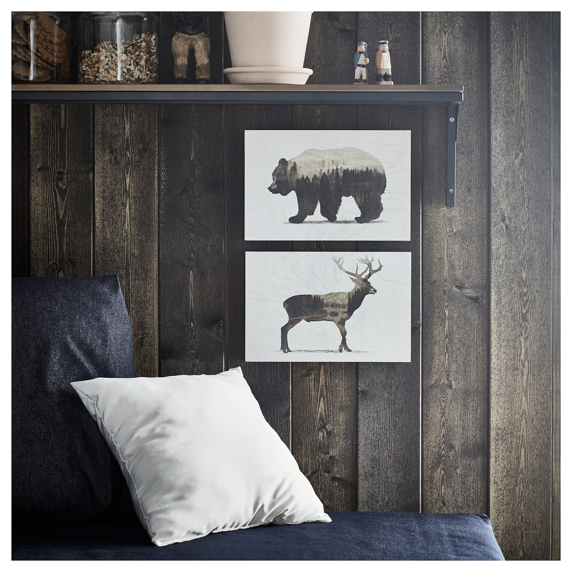 BJÖRNAMO, πίνακας/ Άγρια ζώα ΙΙ 30x20 cm, σετ 2 τεμ., 704.861.02