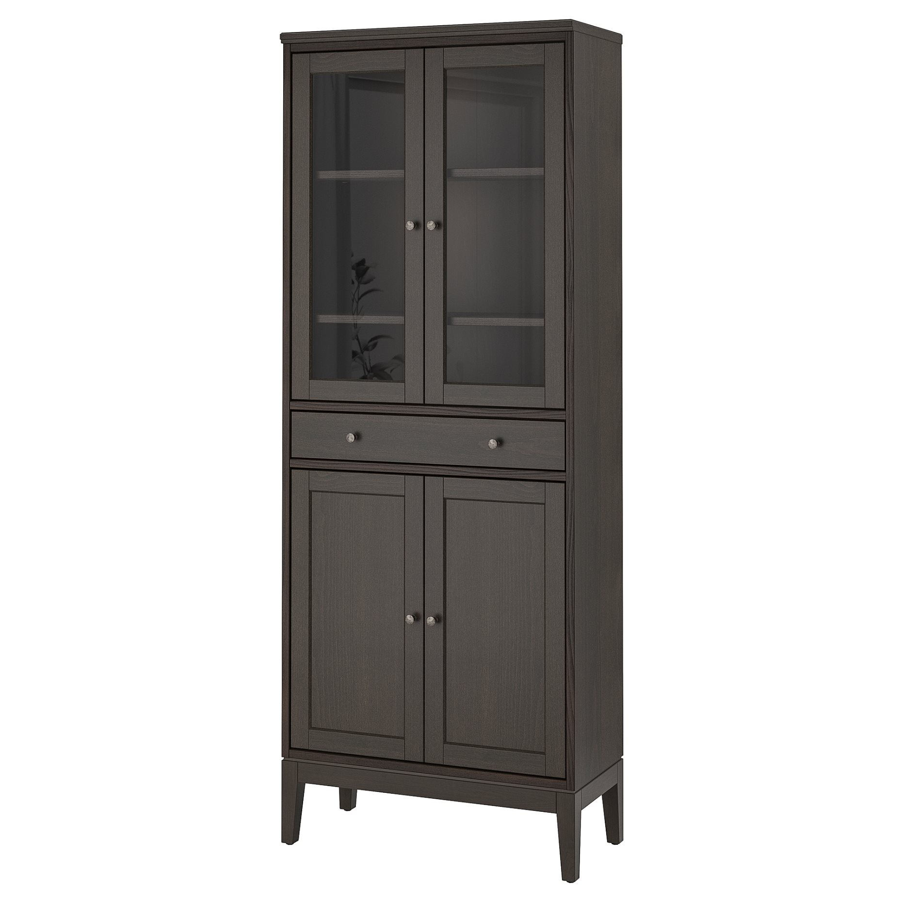 IDANÄS, high cabinet with glass-doors and 1 drawer, 81x39x211 cm, 704.878.37