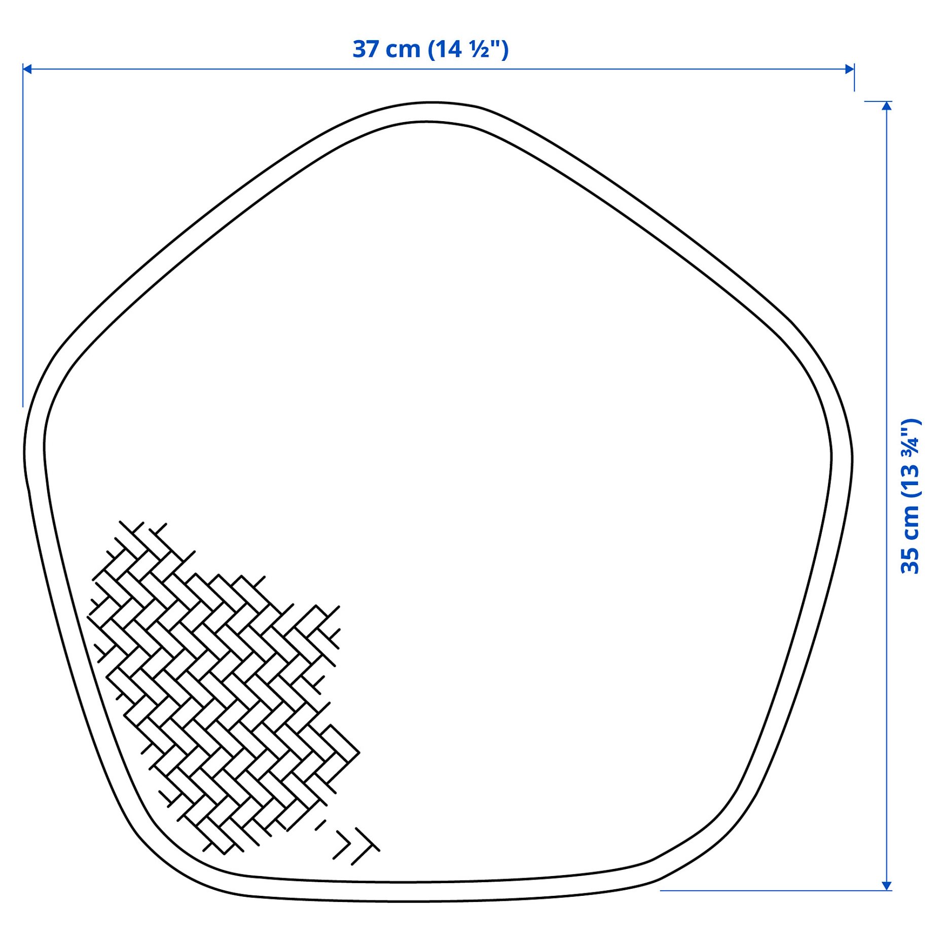 PADDFISK, place mat handmade, 37x35 cm, 705.277.77